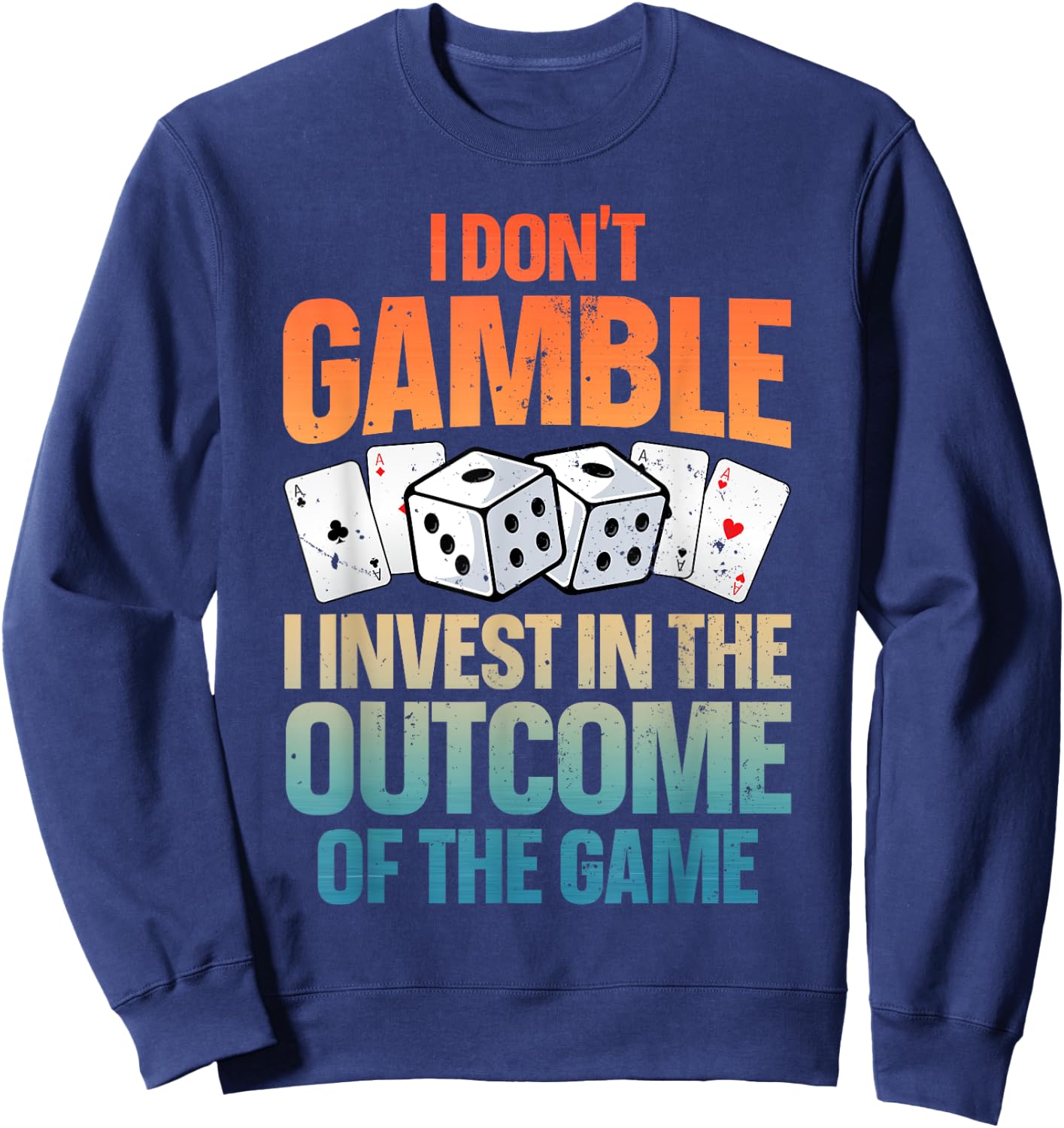 Funny Gambling Art Women Casino Poker Player Gambler Sweatshirt - Sweatshirt | Navy