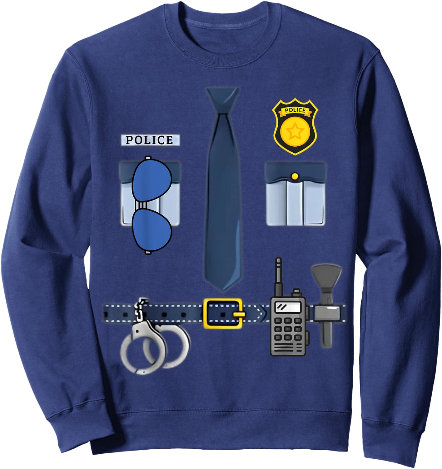 Halloween Policeman Costume Halloween Police Officer Costume Sweatshirt - Sweatshirt | Navy