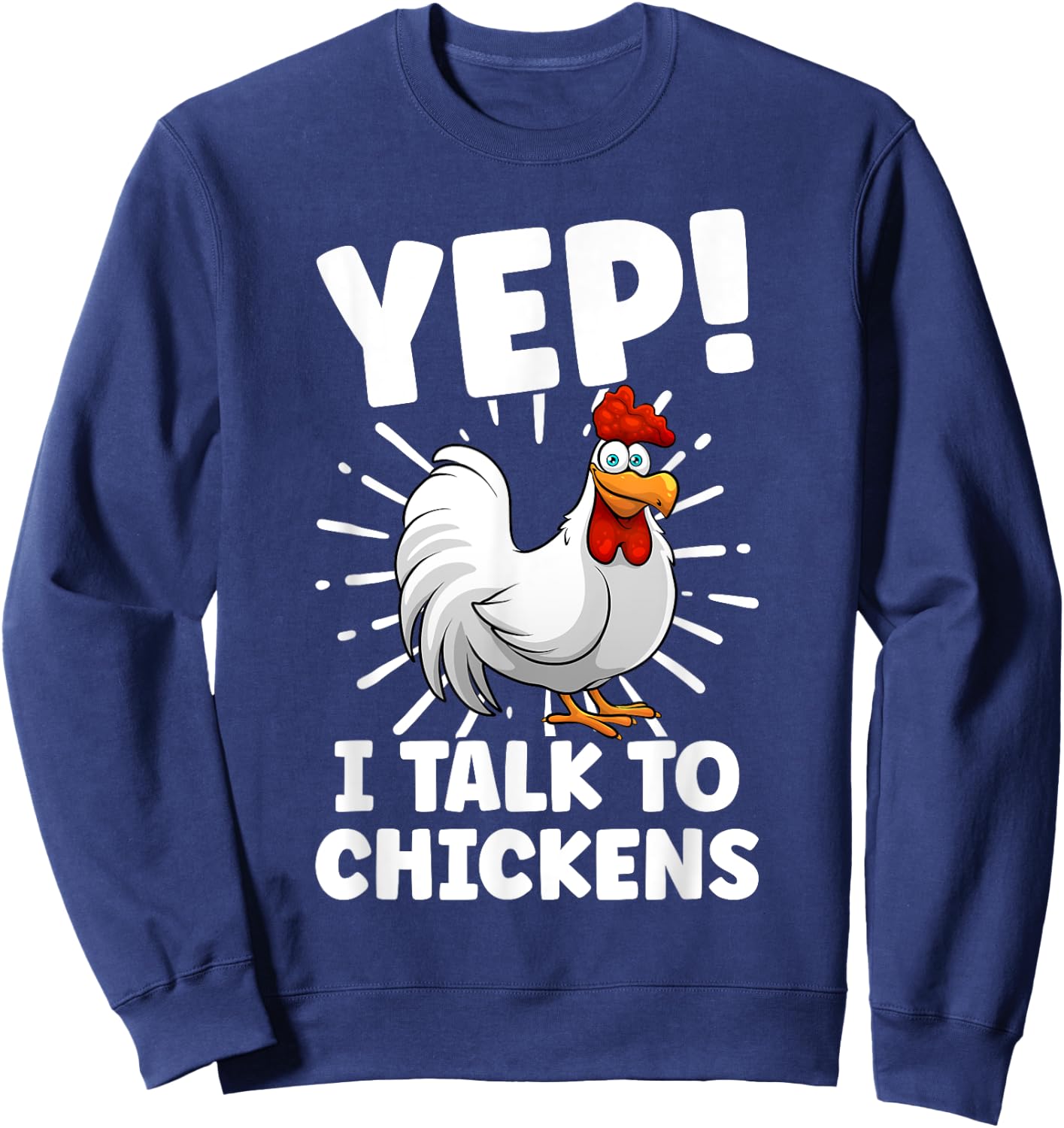 Funny Chicken Art Women Rooster Flock Chicken Farmer Sweatshirt - Sweatshirt | Navy
