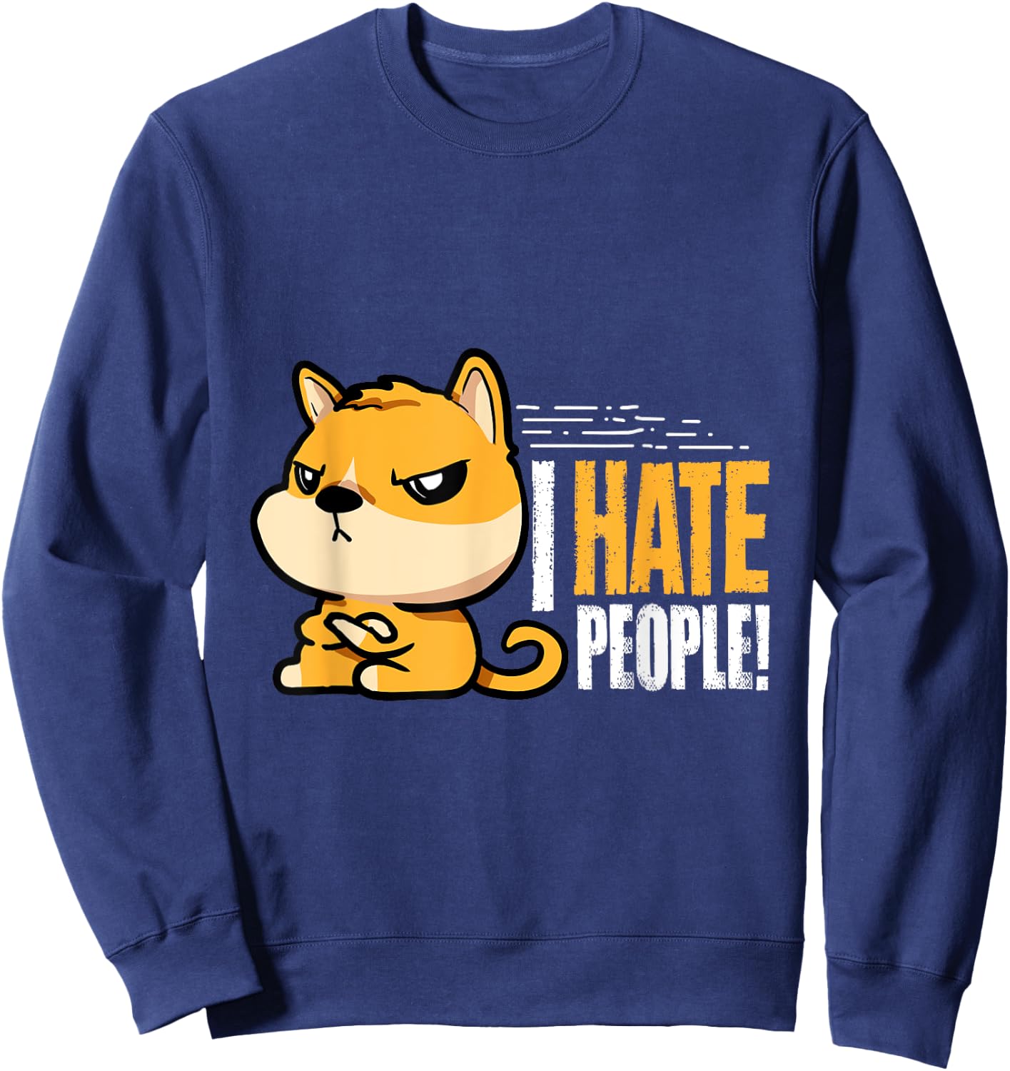 Funny I Hate People Dog Holder Sweatshirt - Sweatshirt | Navy