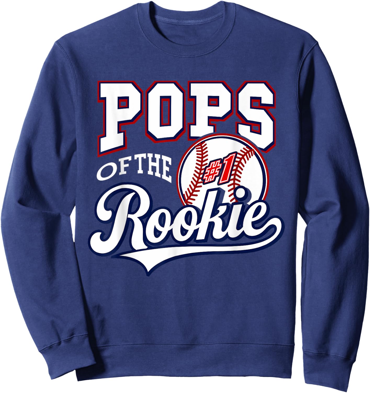 Retro Daddy Pops Of The Number 1 Rookie Baseball Sweatshirt - Sweatshirt | Navy