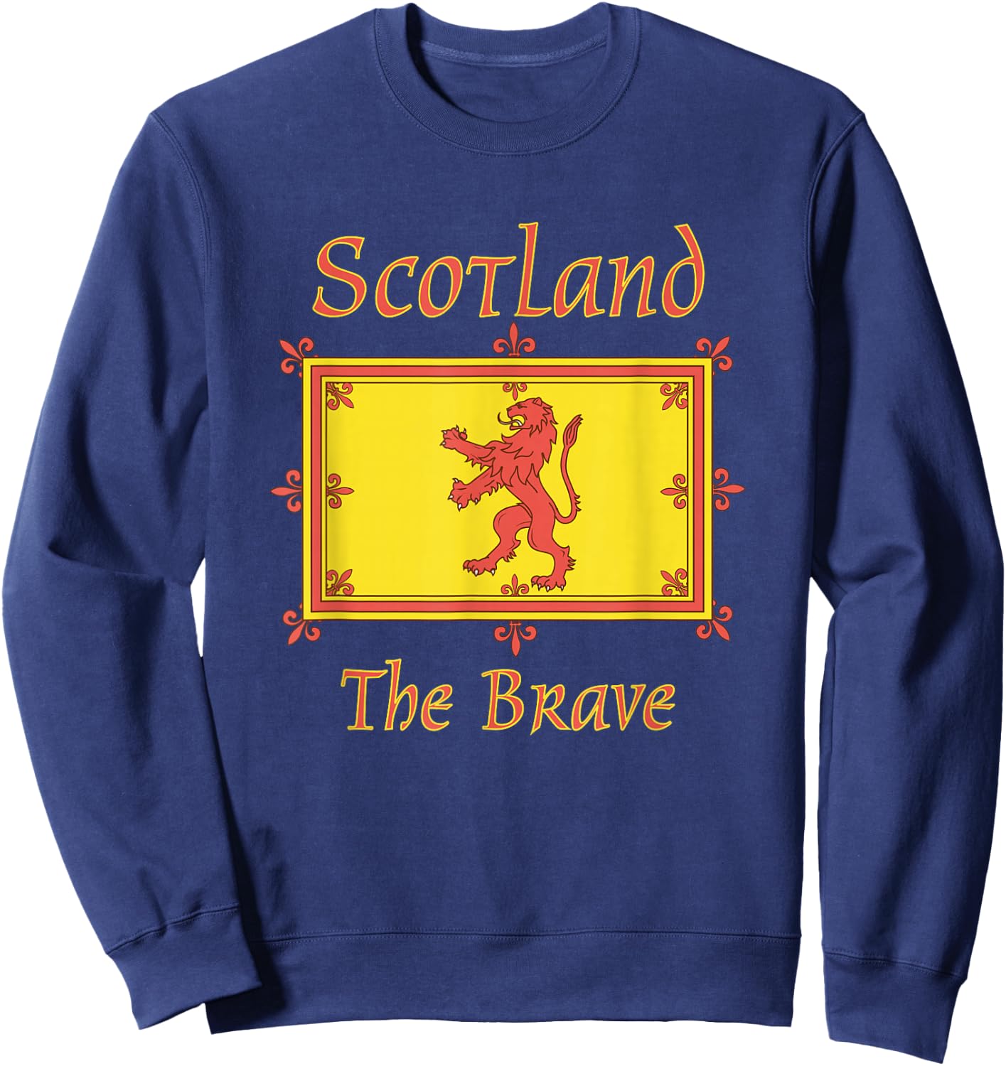 Scotland Brave Flag Lion Vintage Scottish Sweatshirt - Sweatshirt | Navy