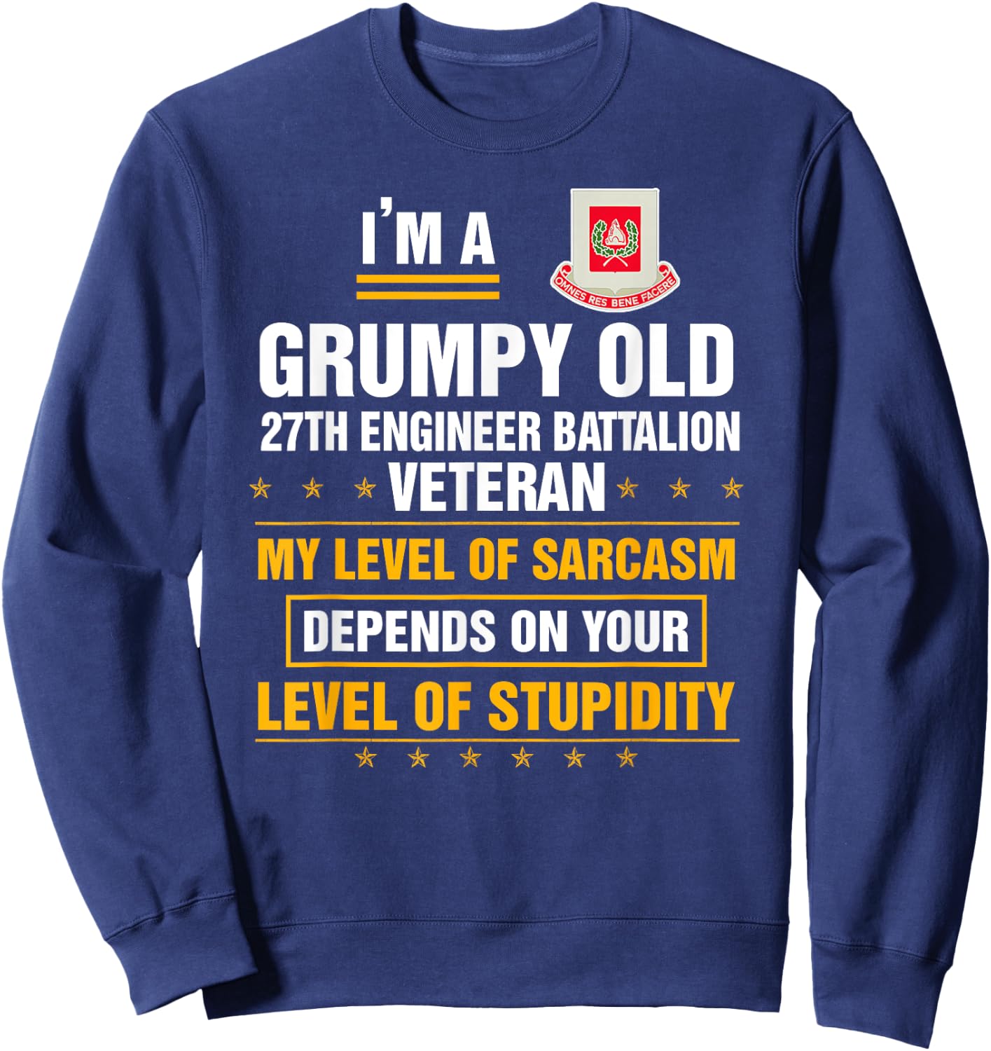 Grumpy Old 27th Engineer Battalion Veteran Funny Christmas Sweatshirt - Sweatshirt | Navy