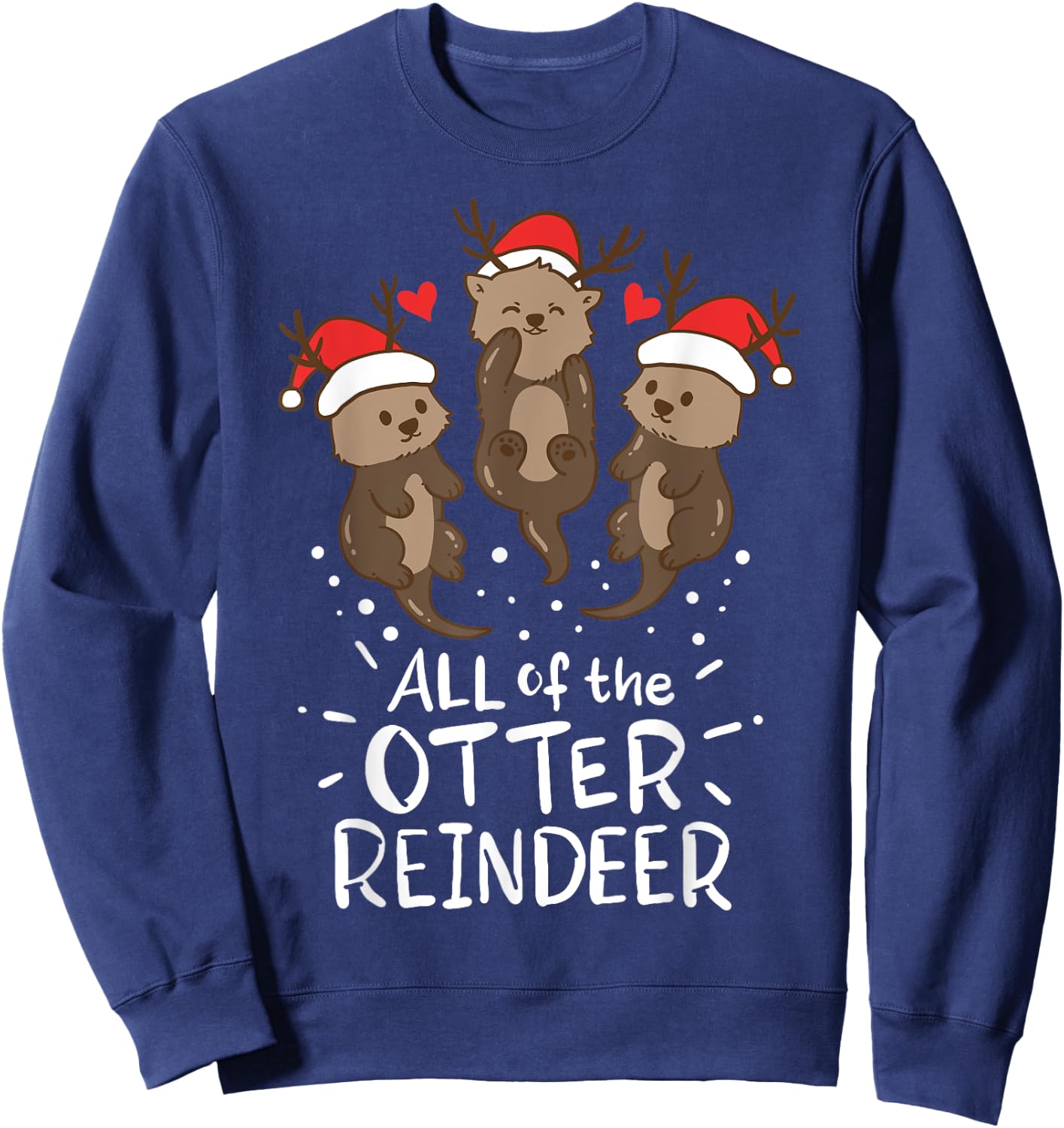 Otter Reindeer Deer Christmas Xmas Gift Present Sweatshirt - Sweatshirt | Navy