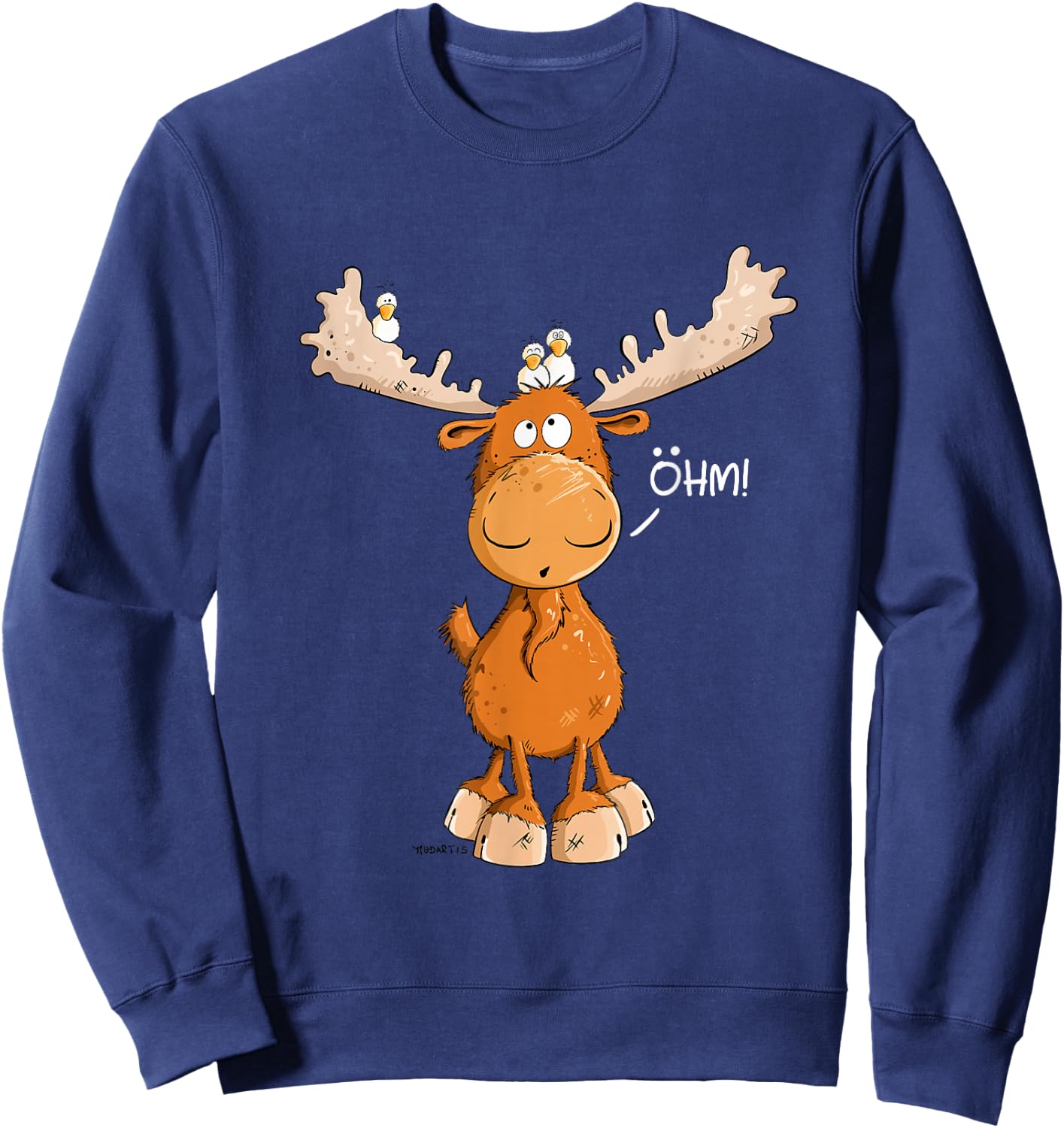 Öhm Elk I Deer Reindeer Forest Animal , black Sweatshirt - Sweatshirt | Navy
