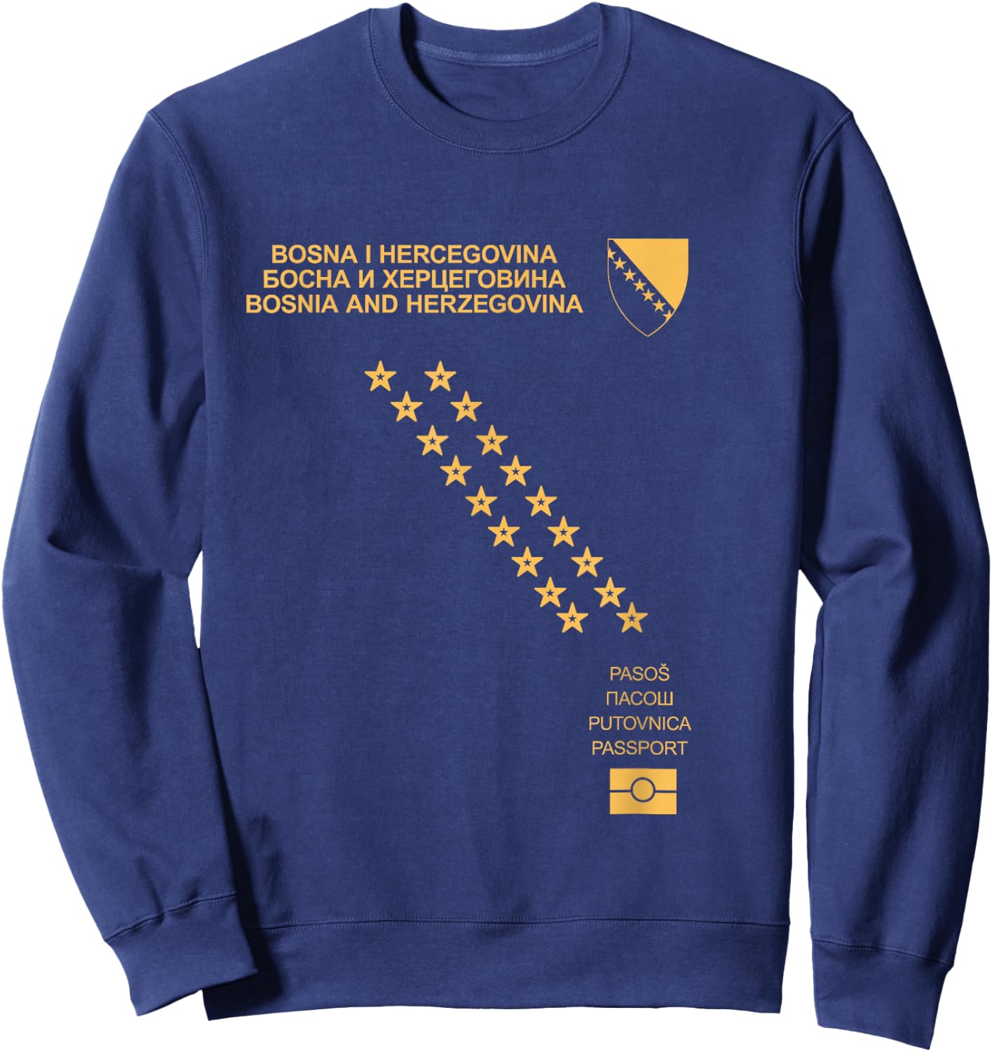 Bosnien Geschenke Ljiljan SFRJ Bosna Flagge Wappen Sweatshirt - Sweatshirt | Navy