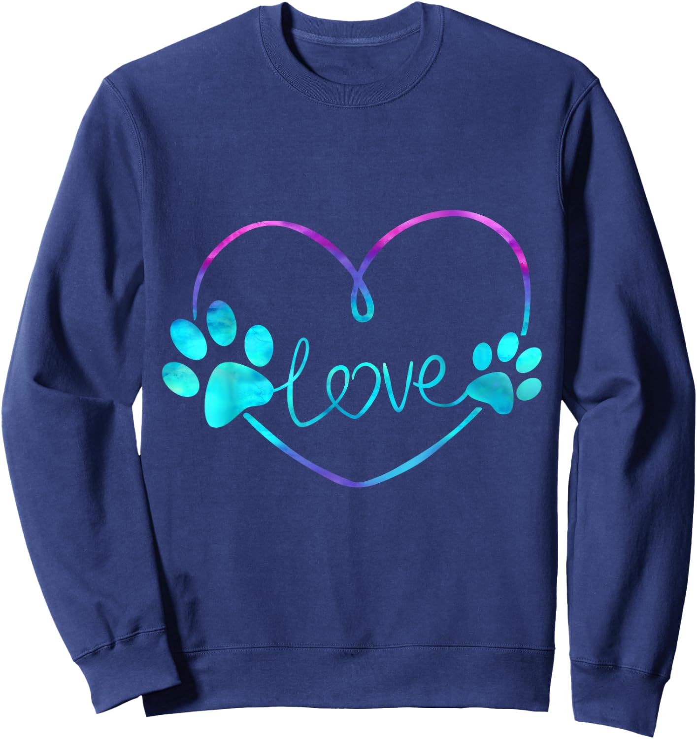 Purple and Teal Dogs with Two Paws , Black, S Sweatshirt - Sweatshirt | Navy