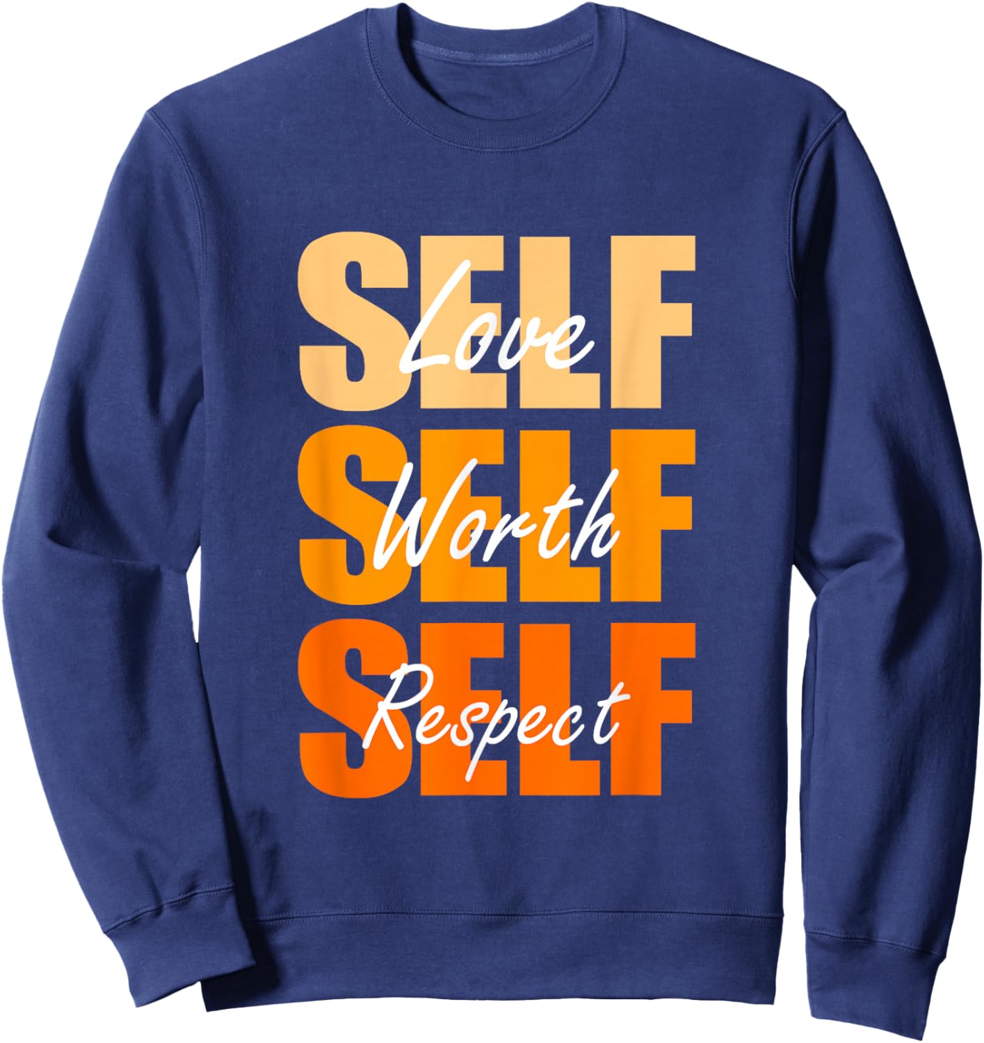 Orange Self-ish X 3 Orange Color Graphic Orange Vibes Only Sweatshirt - Sweatshirt | Navy