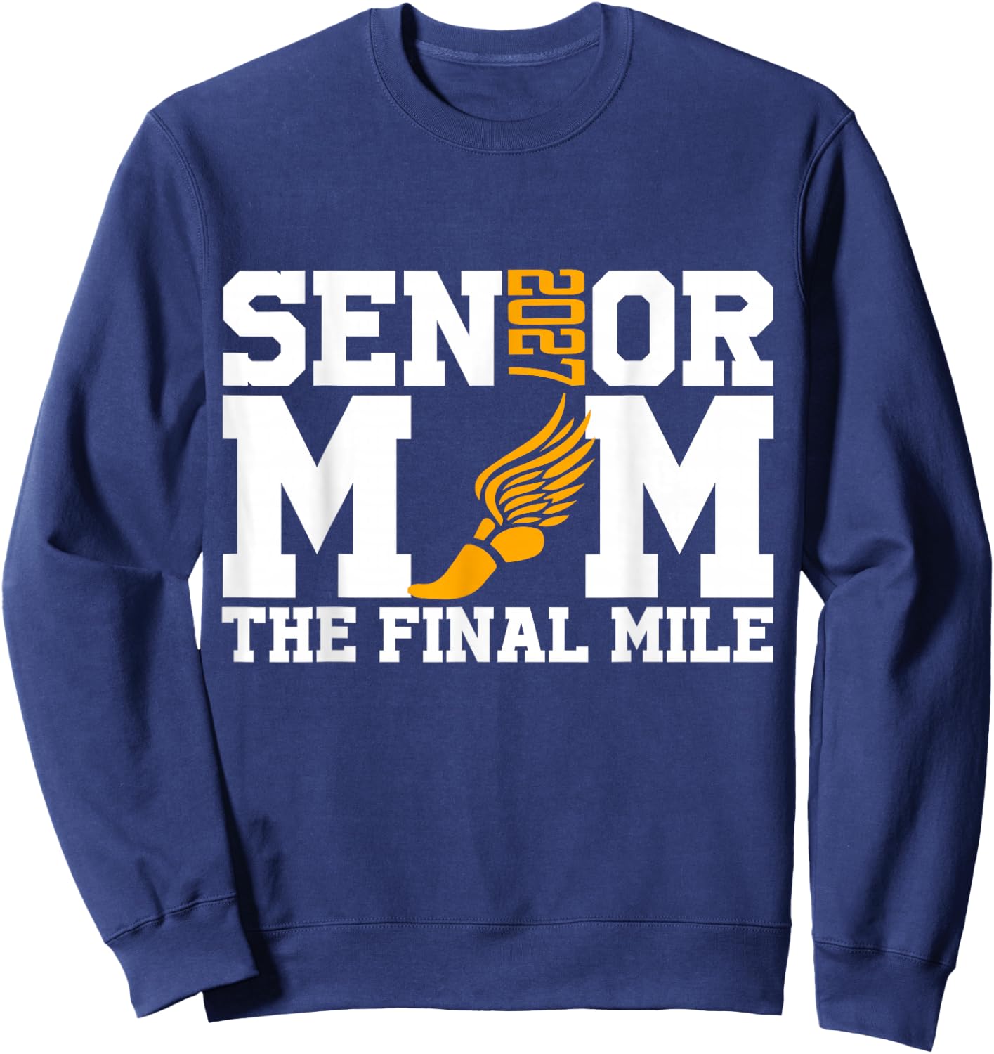 Groovy Senior Mom The Final Mile Cross Country Class of 2027 Sweatshirt - Sweatshirt | Navy