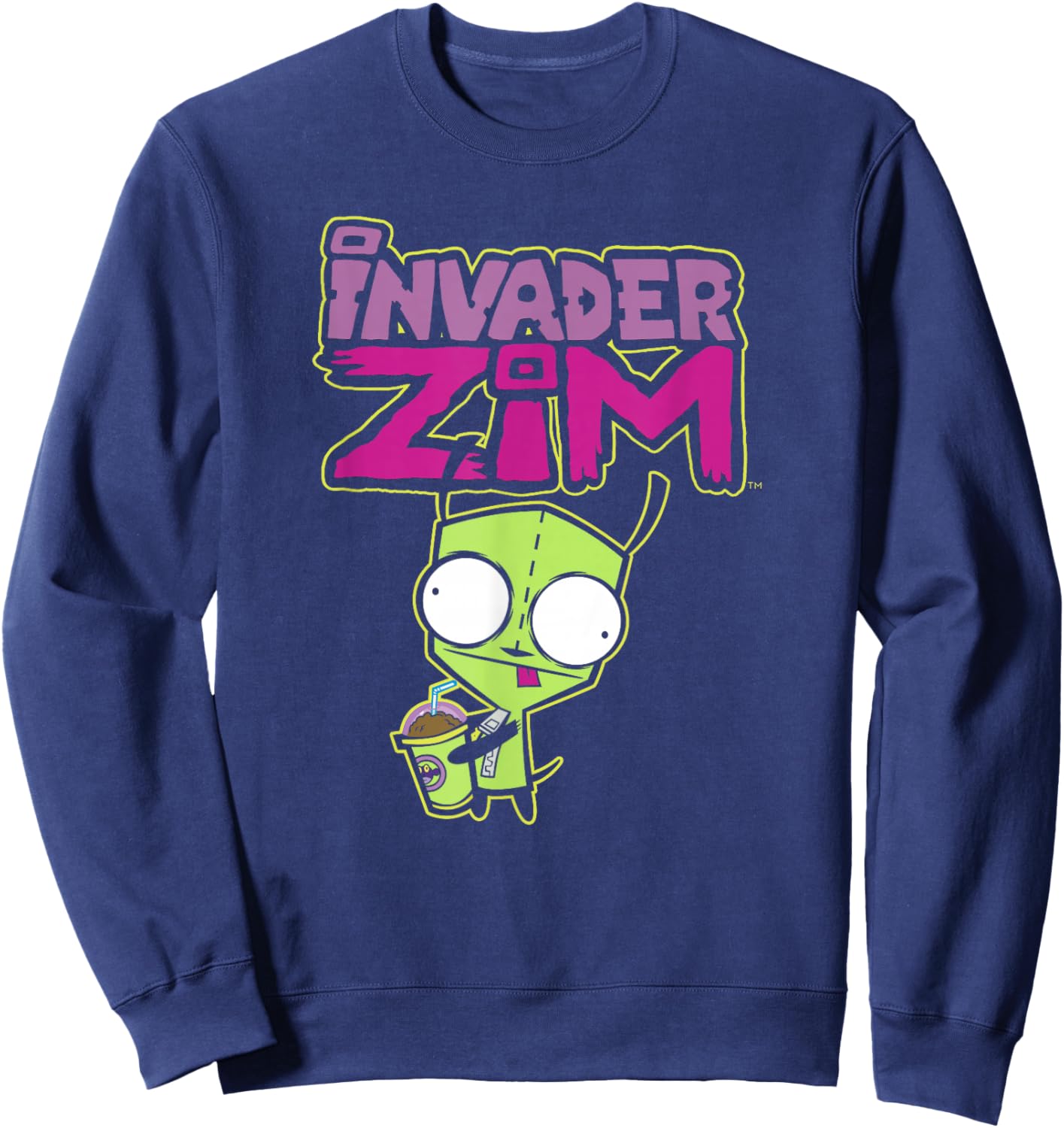Invader Zim G.I.R Milkshake Foodie Dog Logo , black Sweatshirt - Sweatshirt | Navy