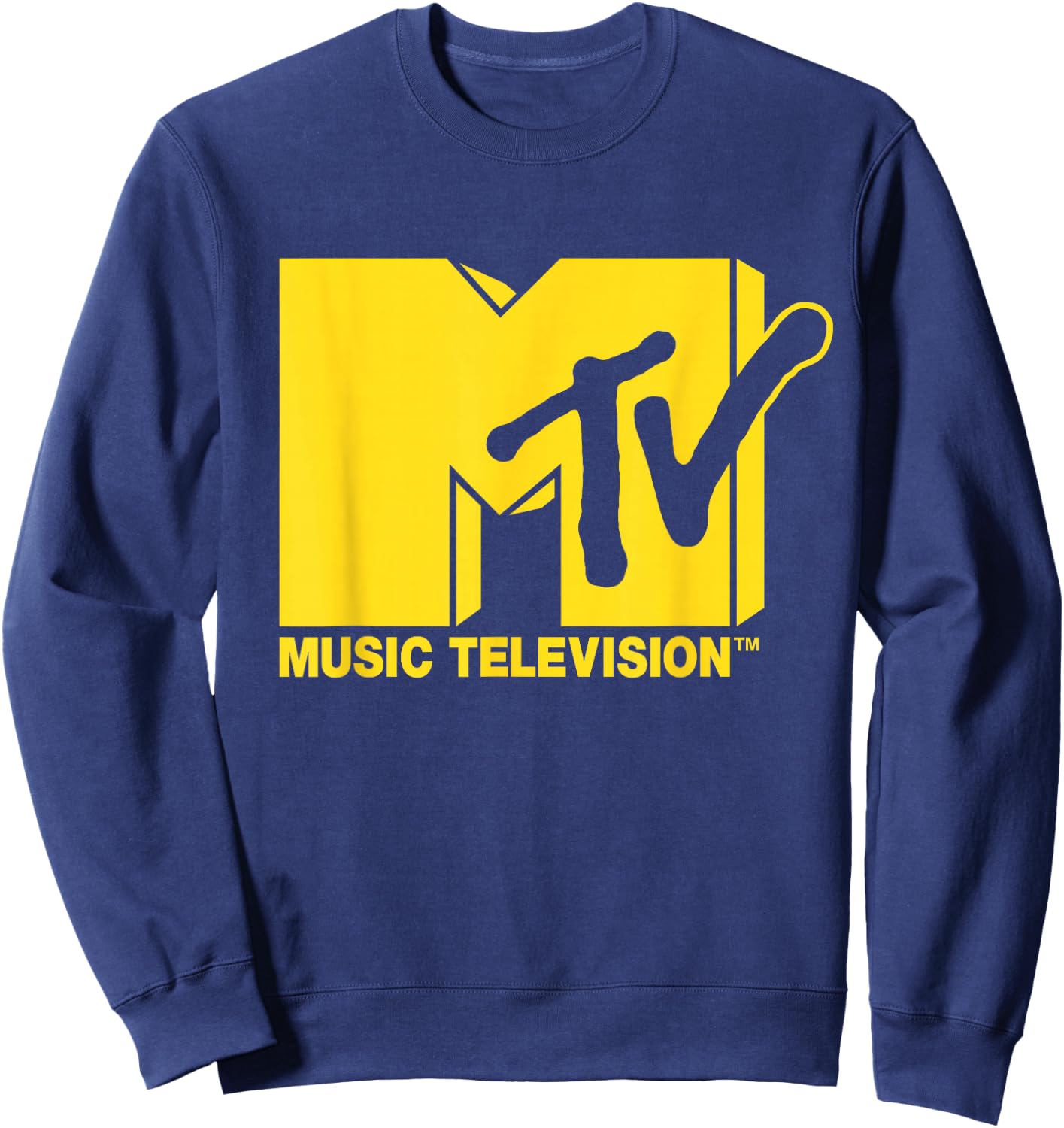 MTV - Classic Yellow Logo Sweatshirt - Sweatshirt | Navy