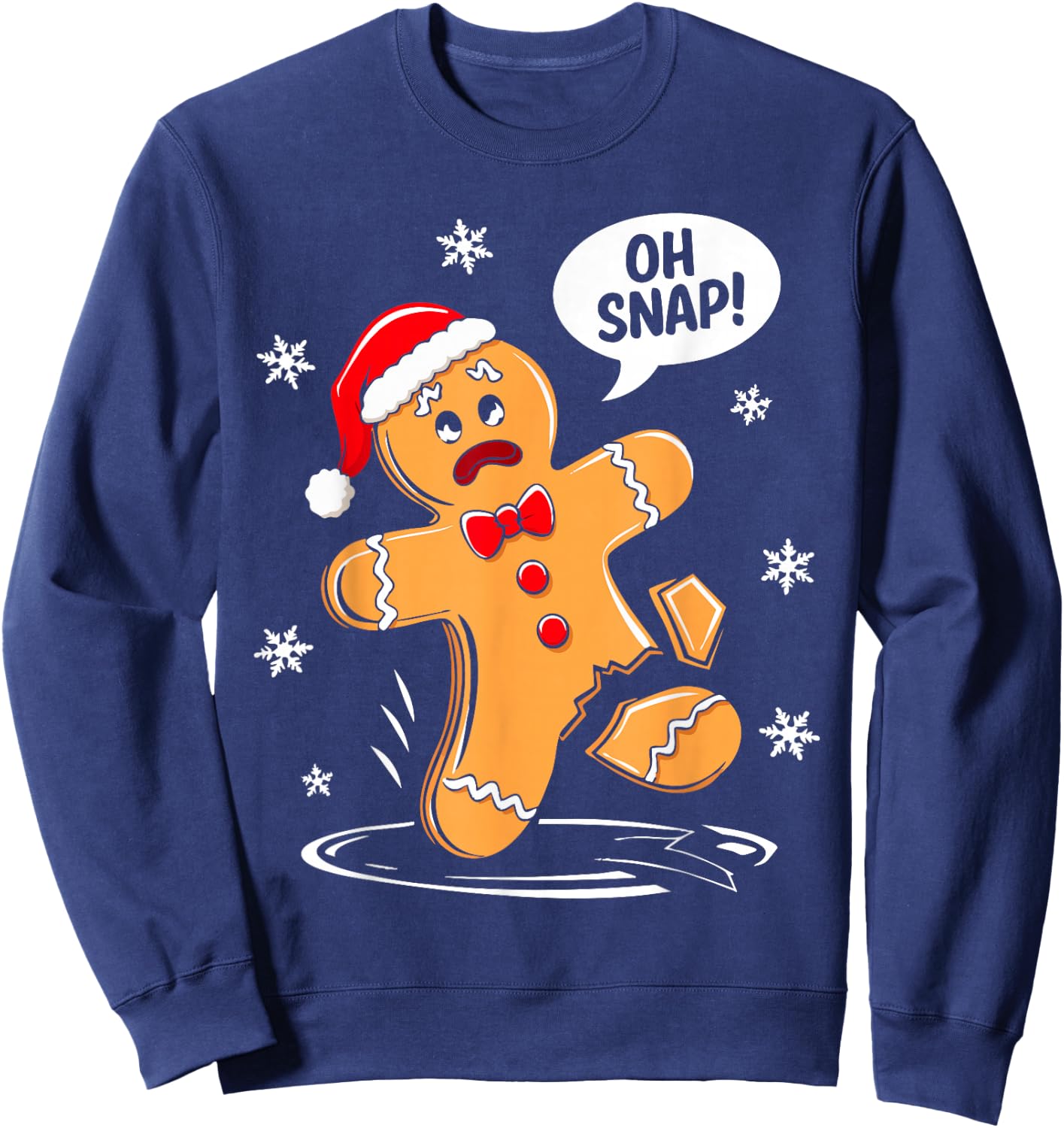 Oh Snap Gingerbread Man Shirt Adult Kids Men Women Costume Sweatshirt - Sweatshirt | Navy