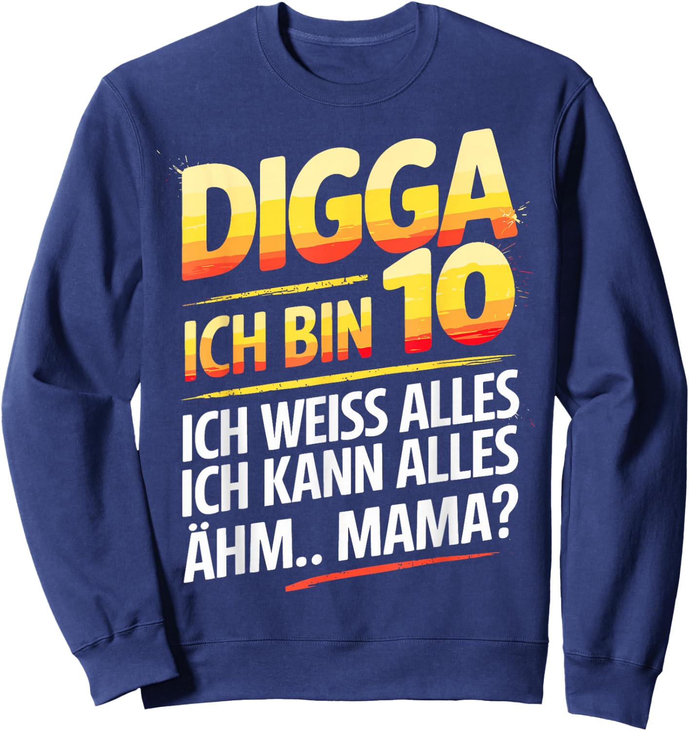10th Birthday Boy Girl 10 Years 2015 Funny Gift , black Sweatshirt - Sweatshirt | Navy