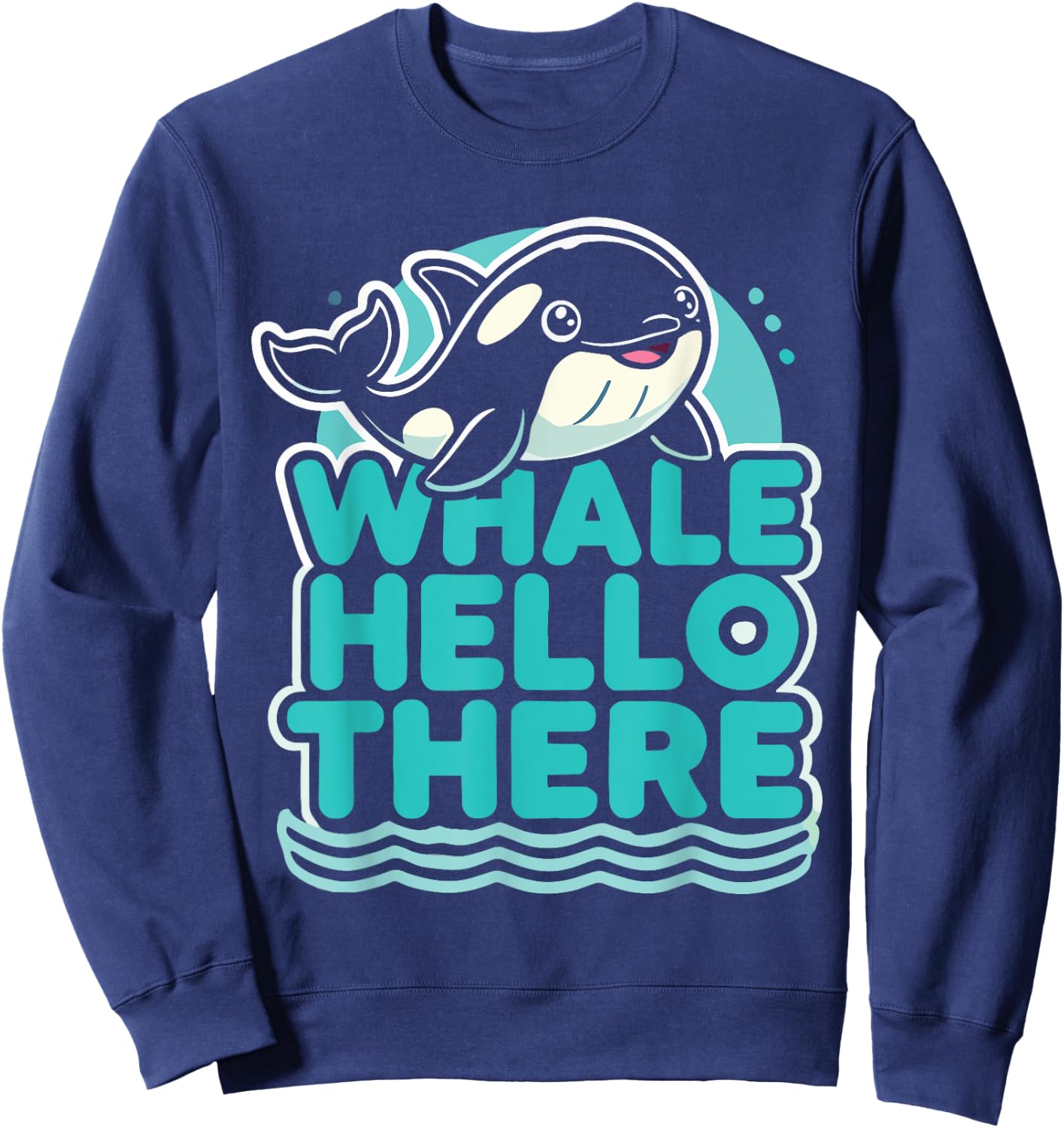 Orca Whale Hello There Kids Orca Sweatshirt - Sweatshirt | Navy