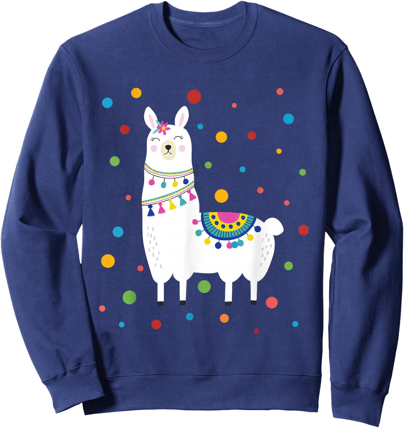 Dot Day Shirt Polka Dots Llama Kids Boys Girls Youths Sweatshirt - Sweatshirt | Navy