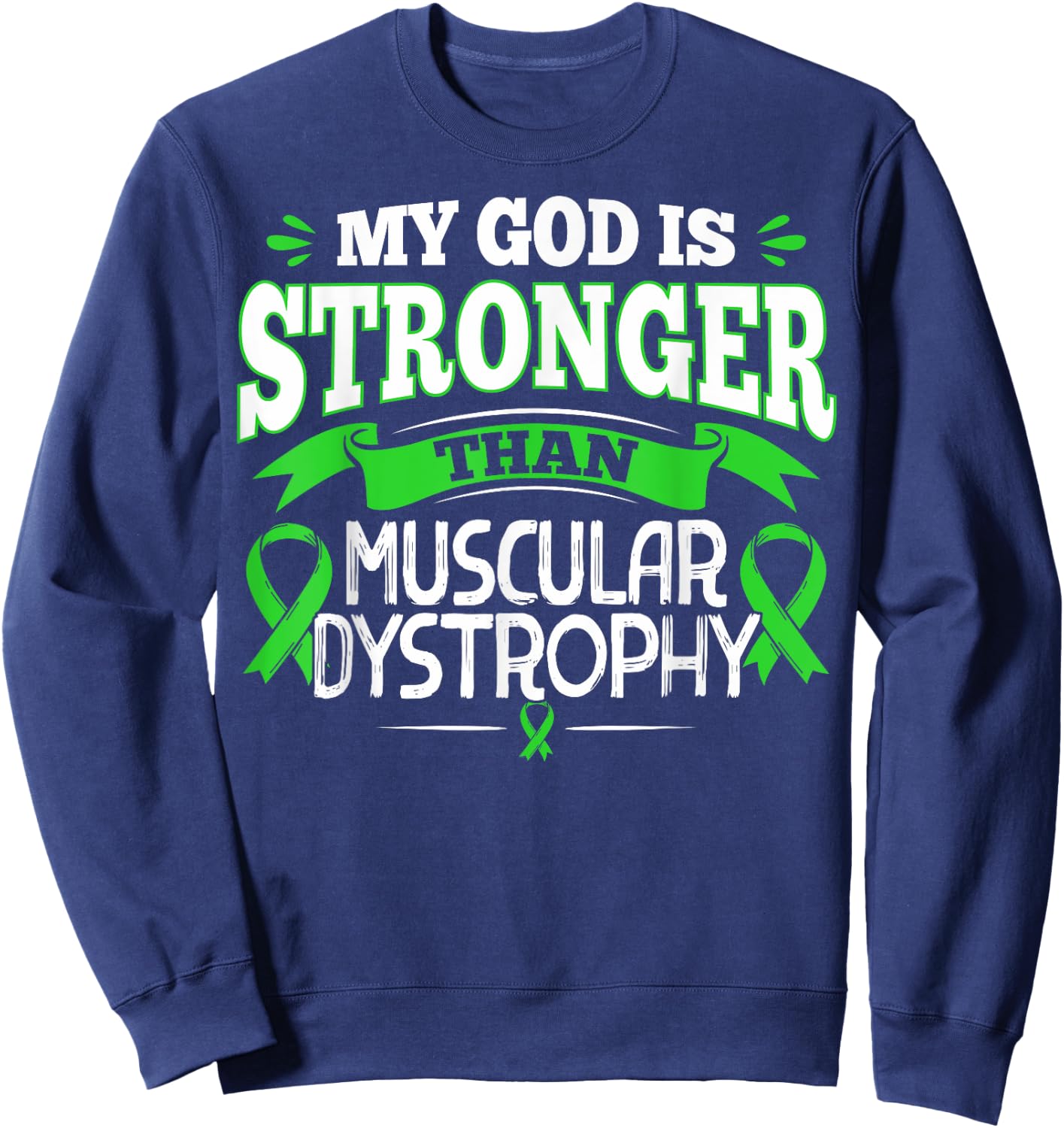 MD Survivor Duchenne Muscular Dystrophy Awareness Ribbon Sweatshirt - Sweatshirt | Navy