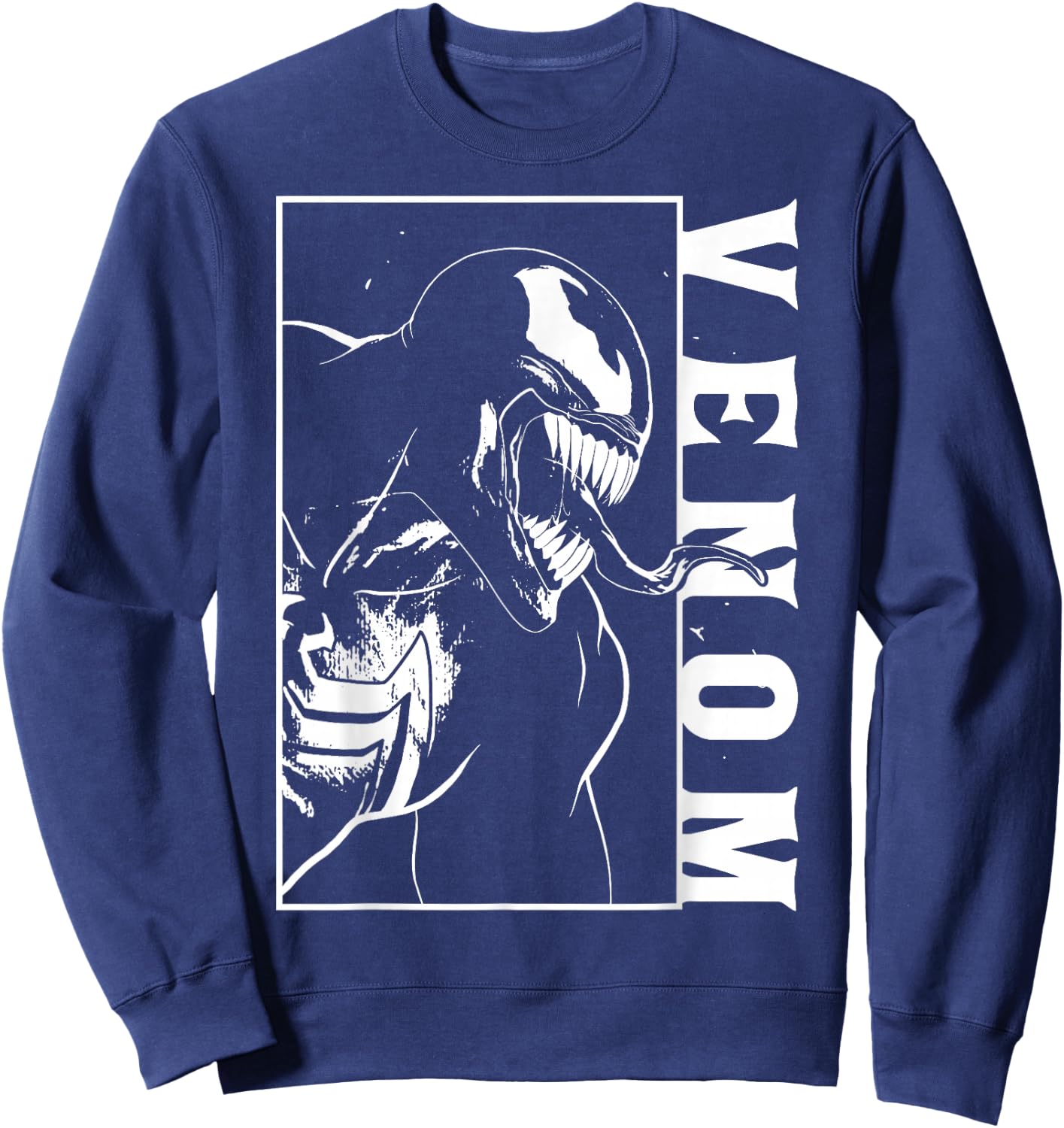Marvel Venom Side View Tongue Out Graphic Sweatshirt - Sweatshirt | Navy