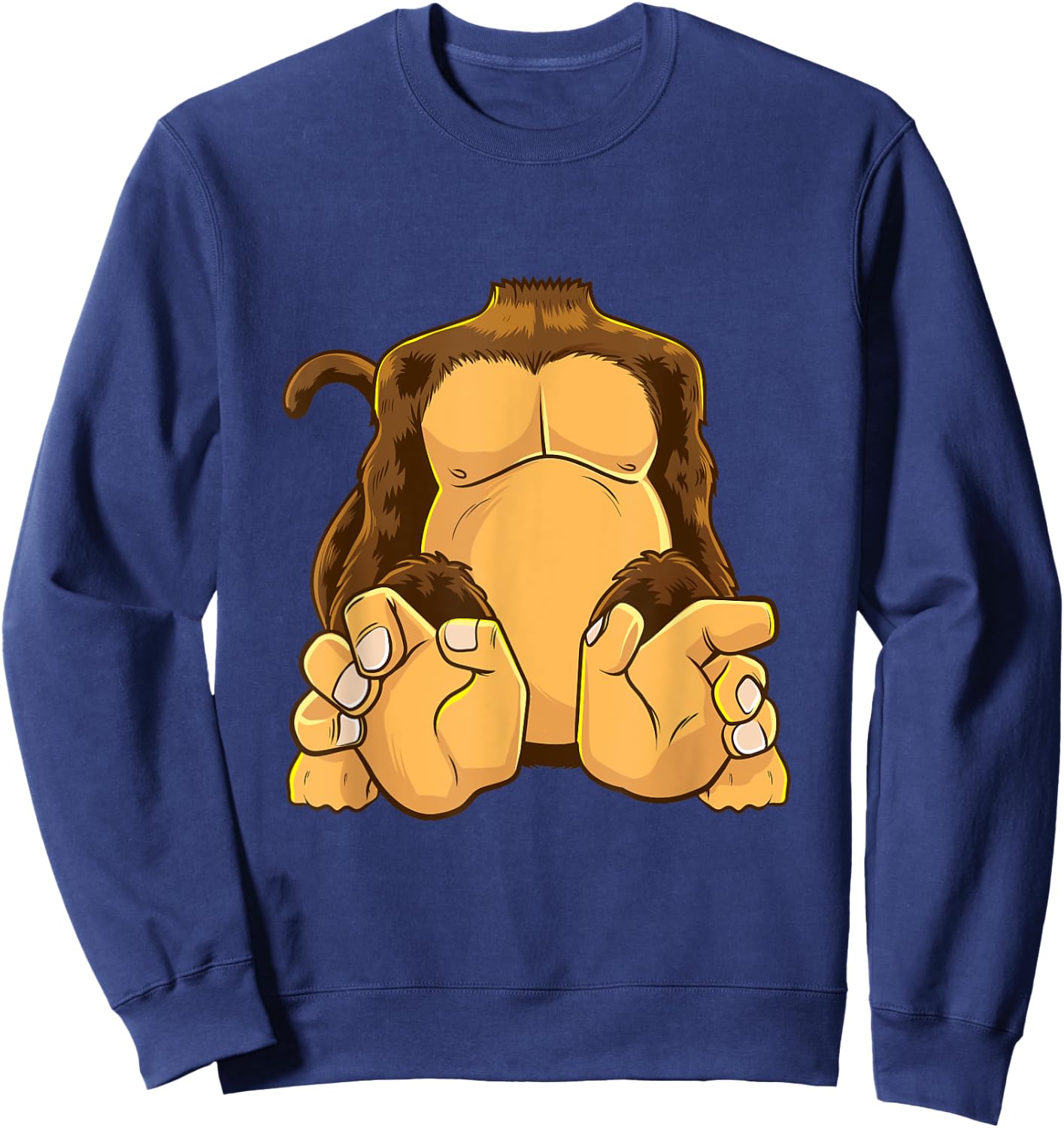 Monkey Body Costume Headless Chimpanzee Funny Ape Sweatshirt - Sweatshirt | Navy