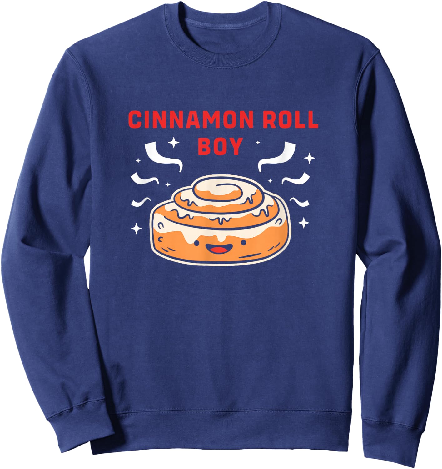 Cute Cinnamon Bread Lover Cinnamon Roll Boy Sweatshirt - Sweatshirt | Navy