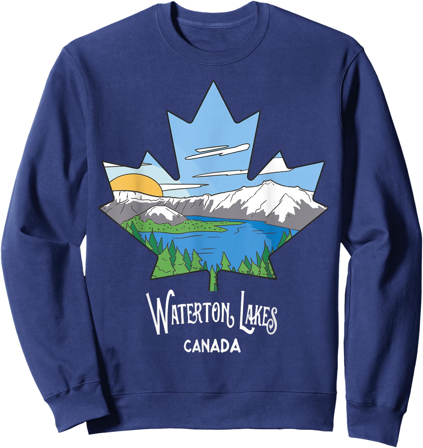 Waterton Lakes National Park Alberta Canada Landscape Art Sweatshirt - Sweatshirt | Navy