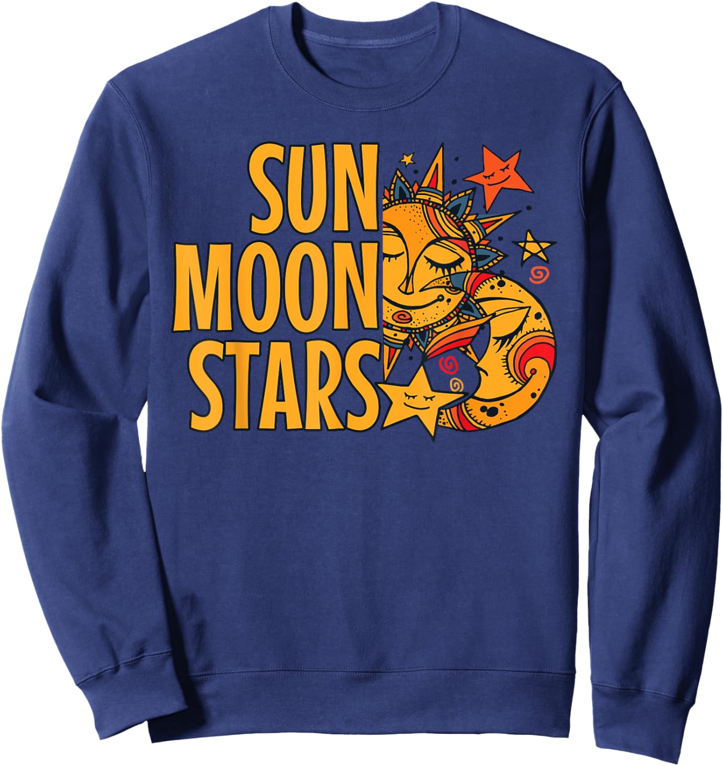 Sun Moon Stars Shirt Cute Sweatshirt - Sweatshirt | Navy