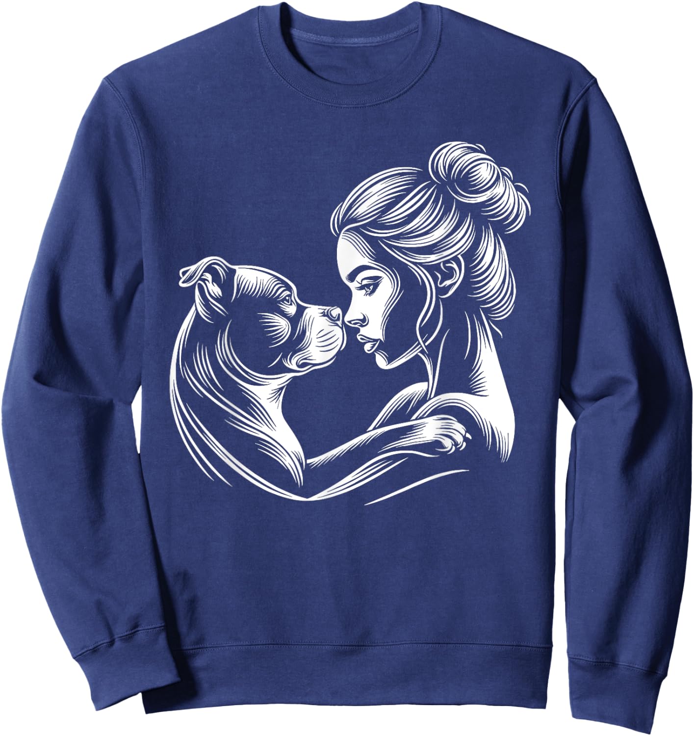 Staffordshire Bull Terrier Dog Mom Women Mother's Day Sweatshirt - Sweatshirt | Navy