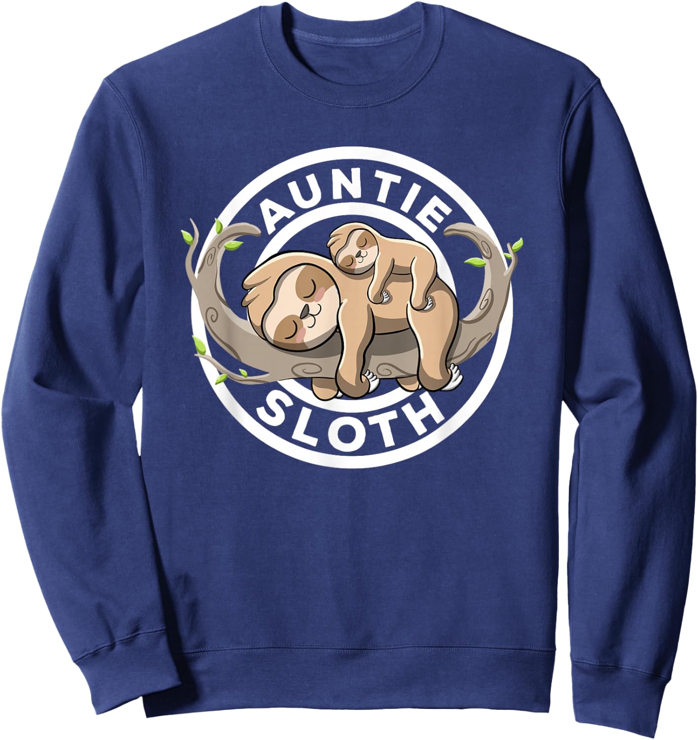 Auntie Sloth Sloth Family Matching Slothfulness Cute Sloth Sweatshirt - Sweatshirt | Navy