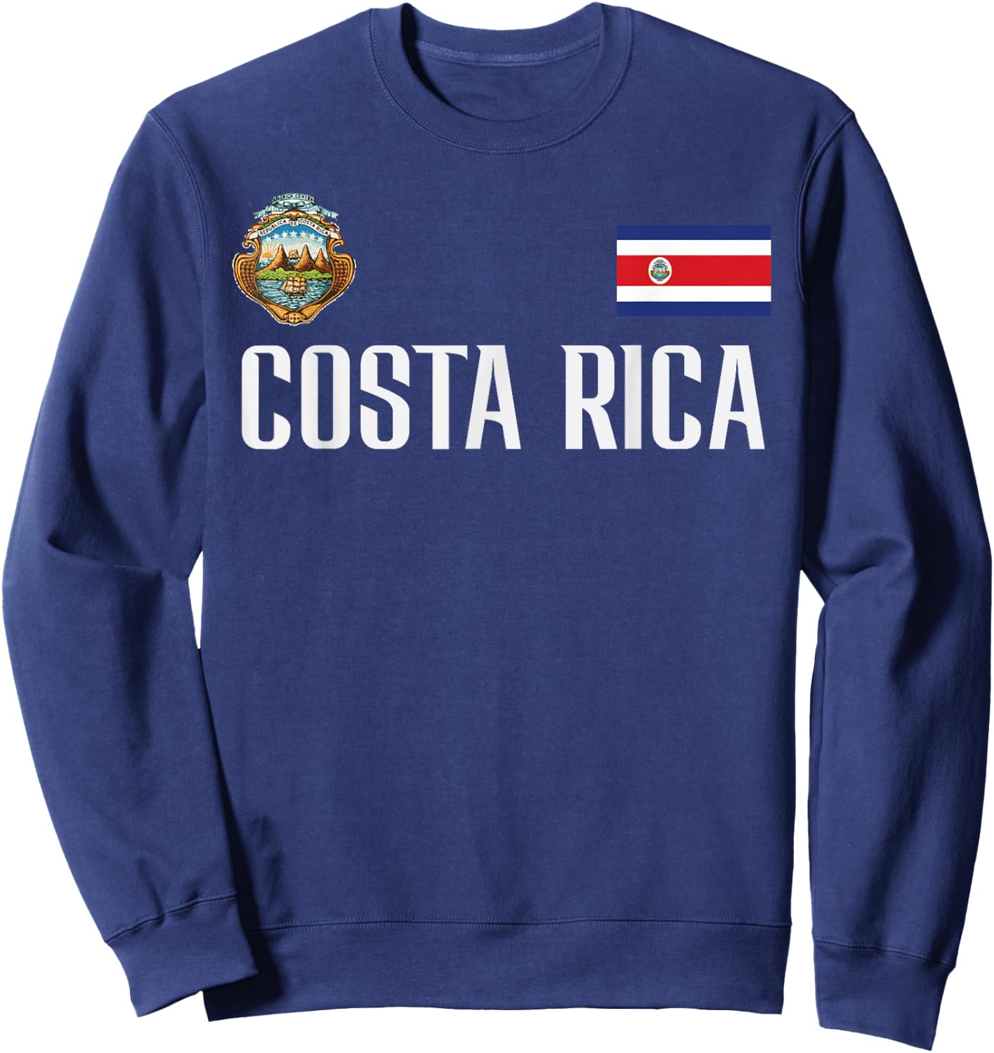 Costa Rica Flag Football Soccer Fan Men Women Kids Sweatshirt - Sweatshirt | Navy