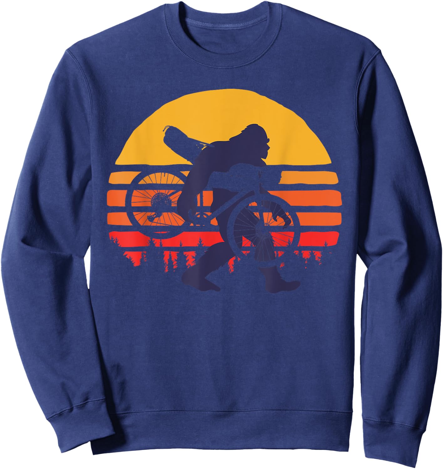 Bigfoot With Gravel Bike - Gravel Sweatshirt - Sweatshirt | Navy