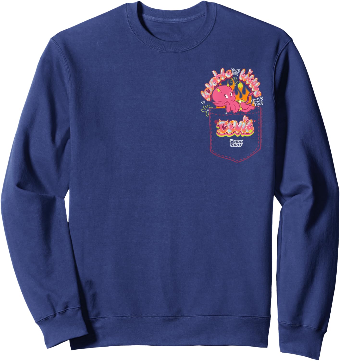 Hot Stuff Lovable Little Devil Pocket Hit Sweatshirt - Sweatshirt | Navy