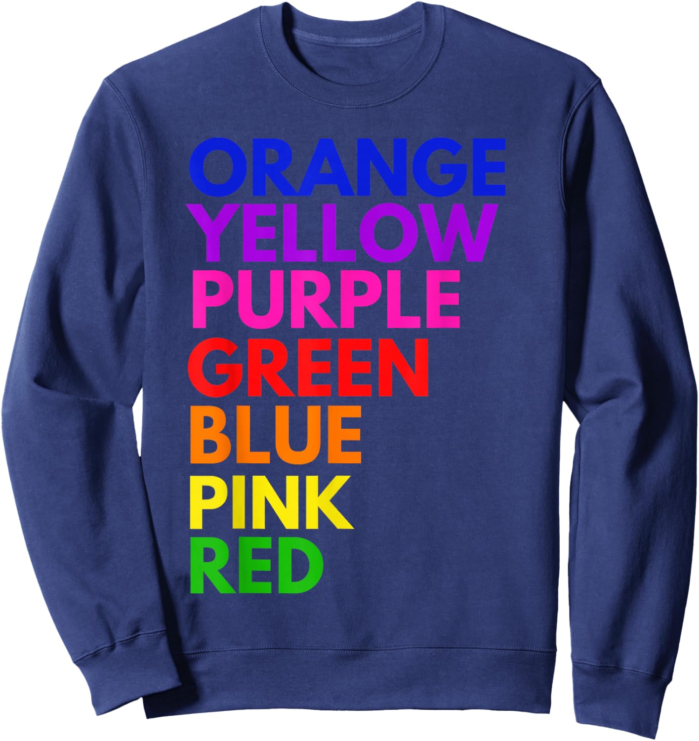 Color Rainbow Optical Illusion Funny Color Illusion Sweatshirt - Sweatshirt | Navy