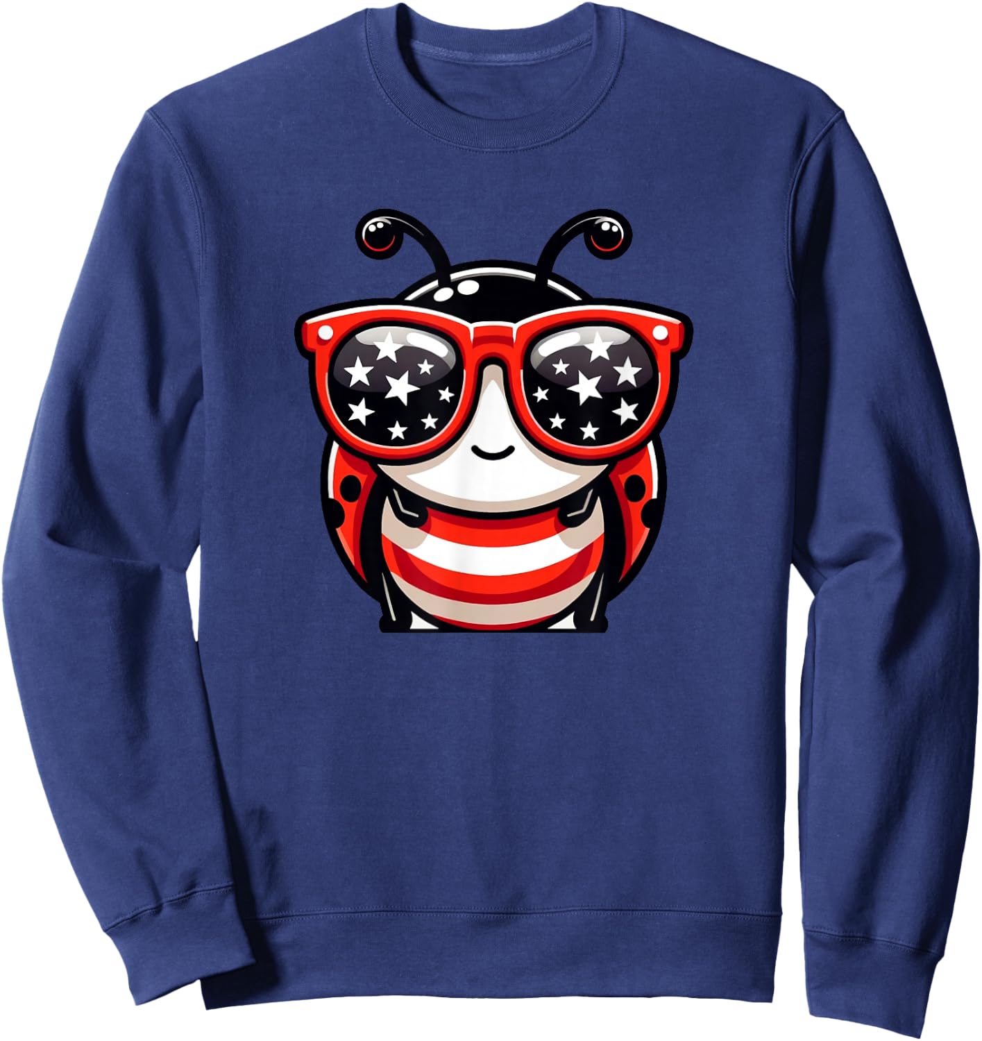 Ladybug 4th of July US Flag Patriotic Sweatshirt - Sweatshirt | Navy