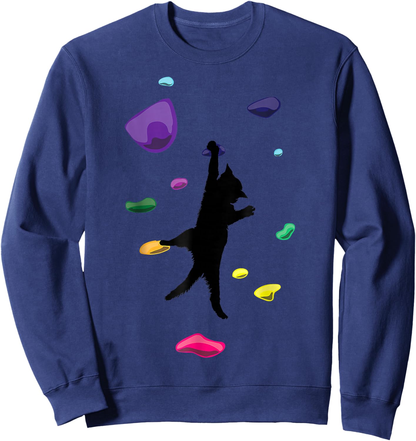 Funny Cat Climber Rock Climbing Gift Women And Kids Sweatshirt - Sweatshirt | Navy