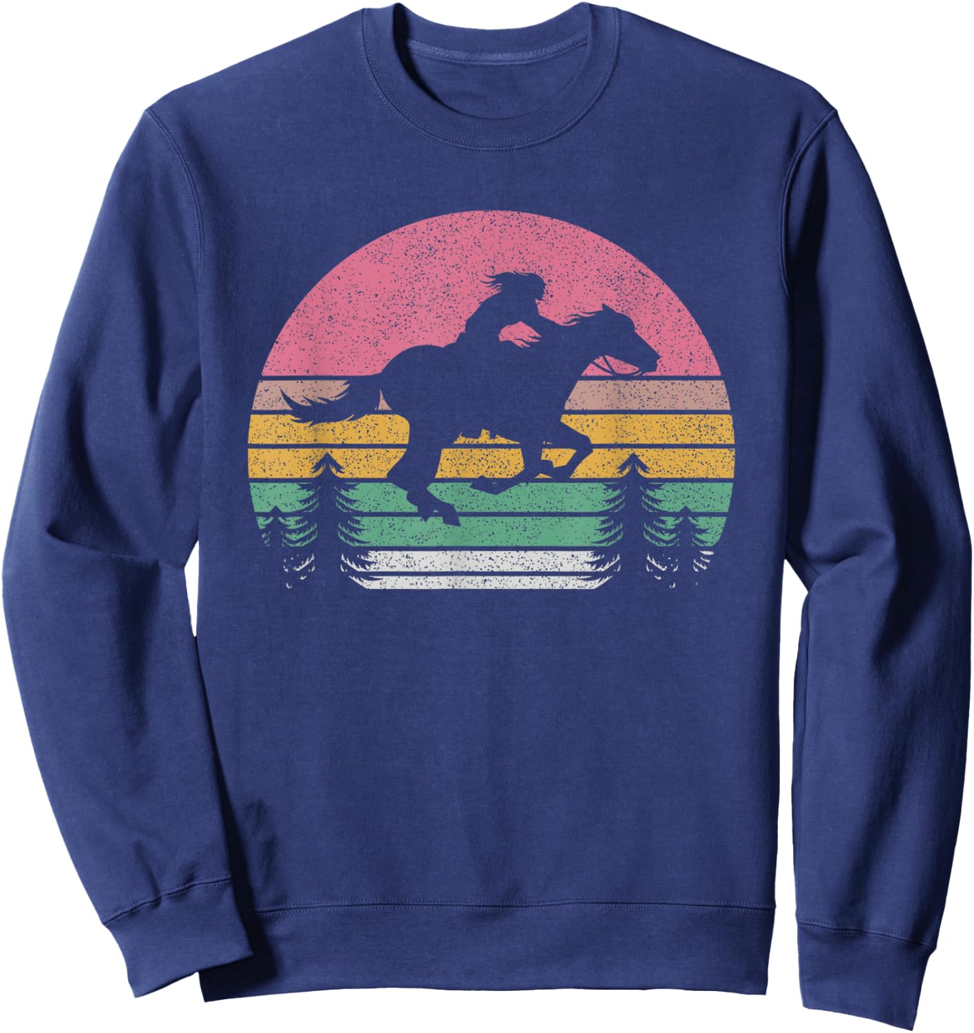 Outta Sight! Vintage Retro Girl Horse Riding Cowgirl Texas Ranch Sweatshirt - Sweatshirt | Navy