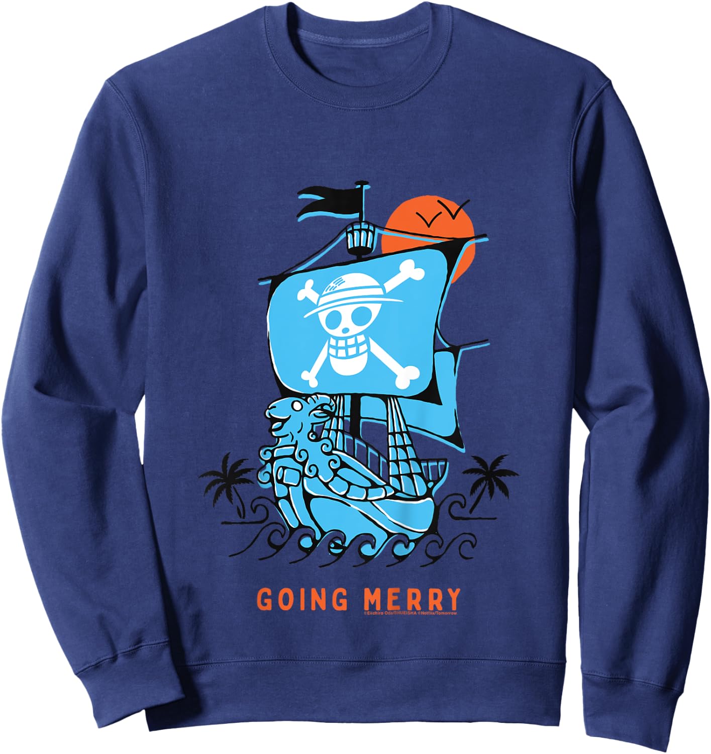 Kids Going Merry Ship Straw Hat Pirates Monkey D Luffy Kids , Blue, 2 Sweatshirt - Sweatshirt | Navy