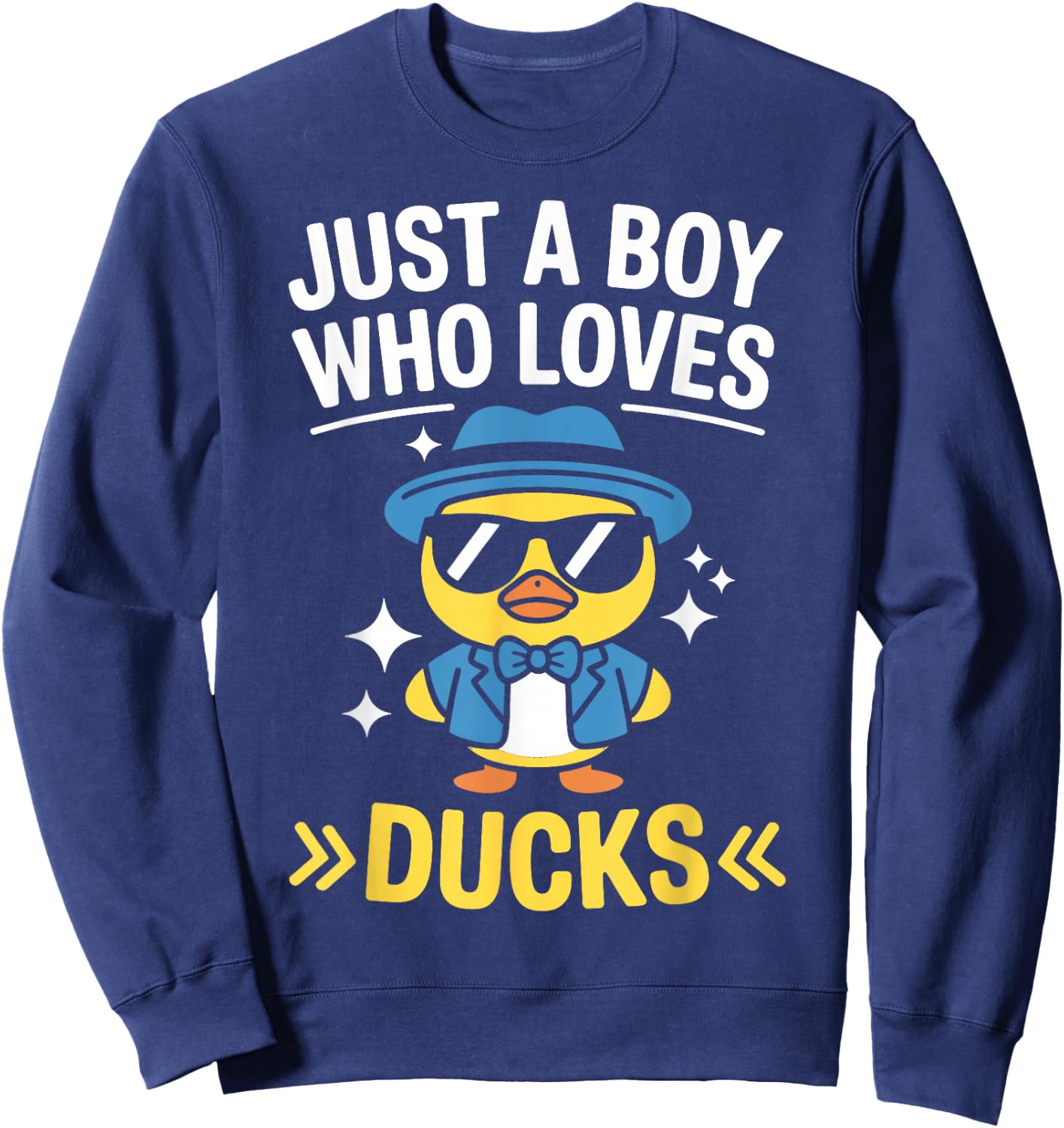 Just A Boy Who Loves Ducks Rubber Duck Style Sweatshirt - Sweatshirt | Navy