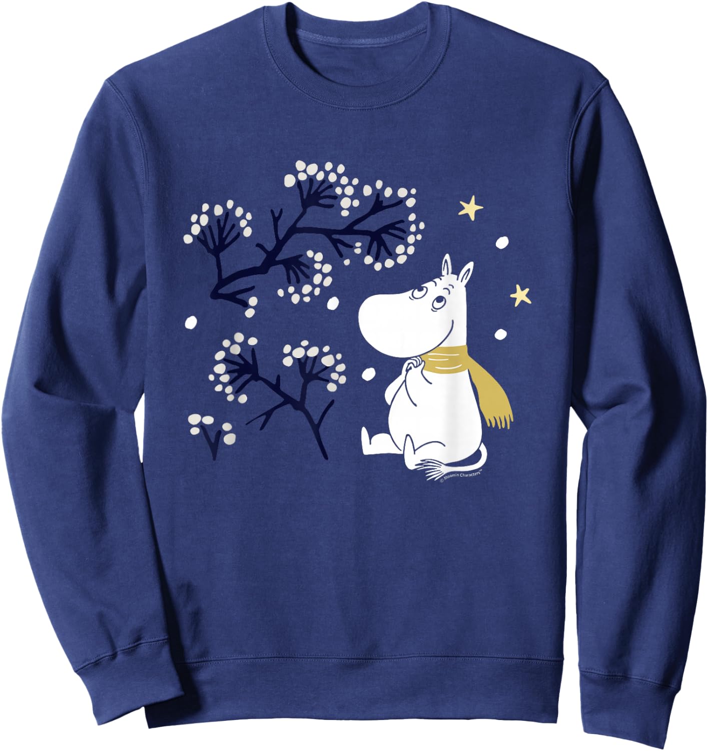 Moomin Moomintroll Winter Watching the Snow , blue Sweatshirt - Sweatshirt | Navy