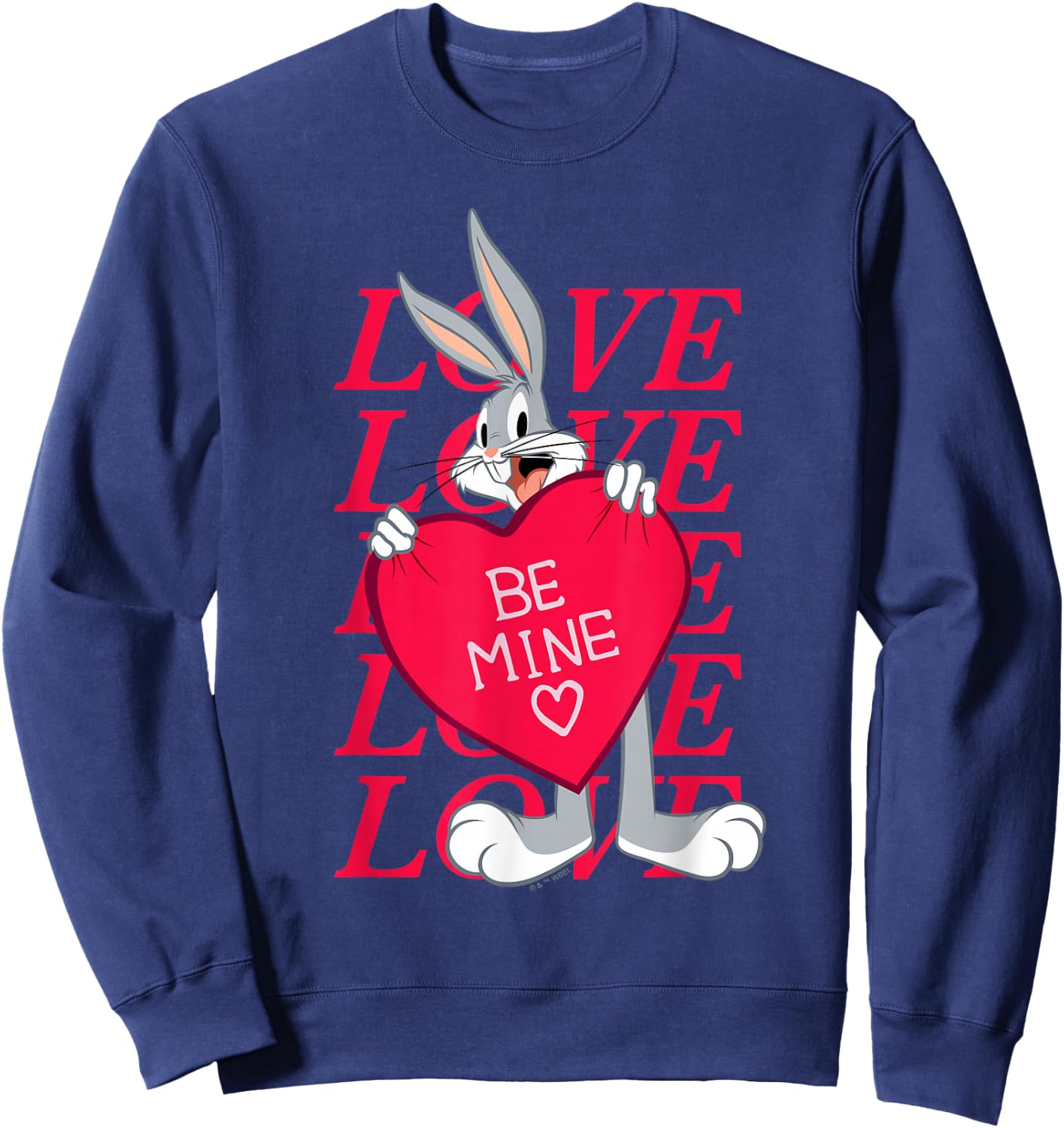 Looney Tunes Valentine's Day Bugs Bunny Be Mine Sweatshirt - Sweatshirt | Navy