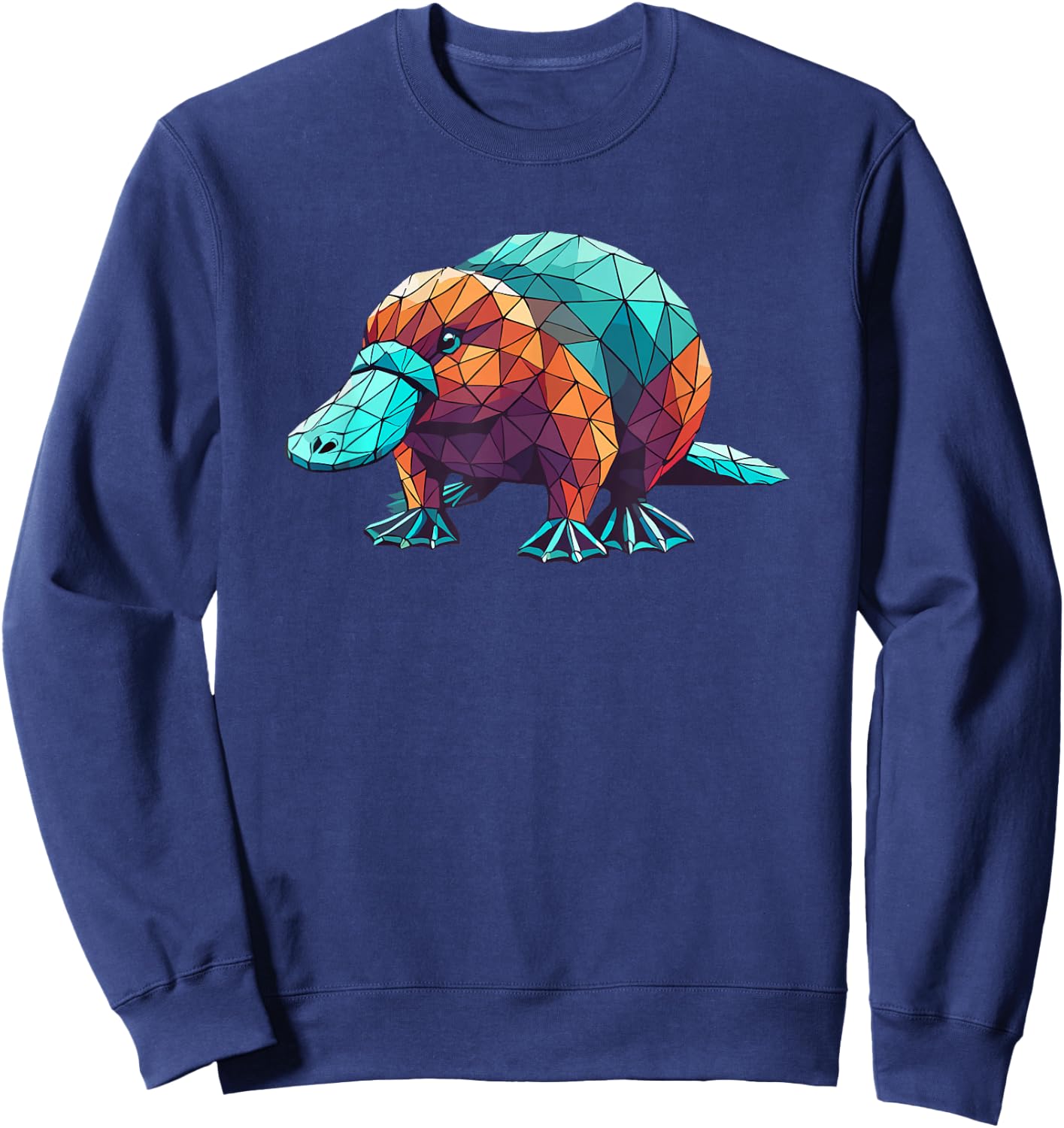 Geometric Art Platypus Platypuses Duckbill Sweatshirt - Sweatshirt | Navy