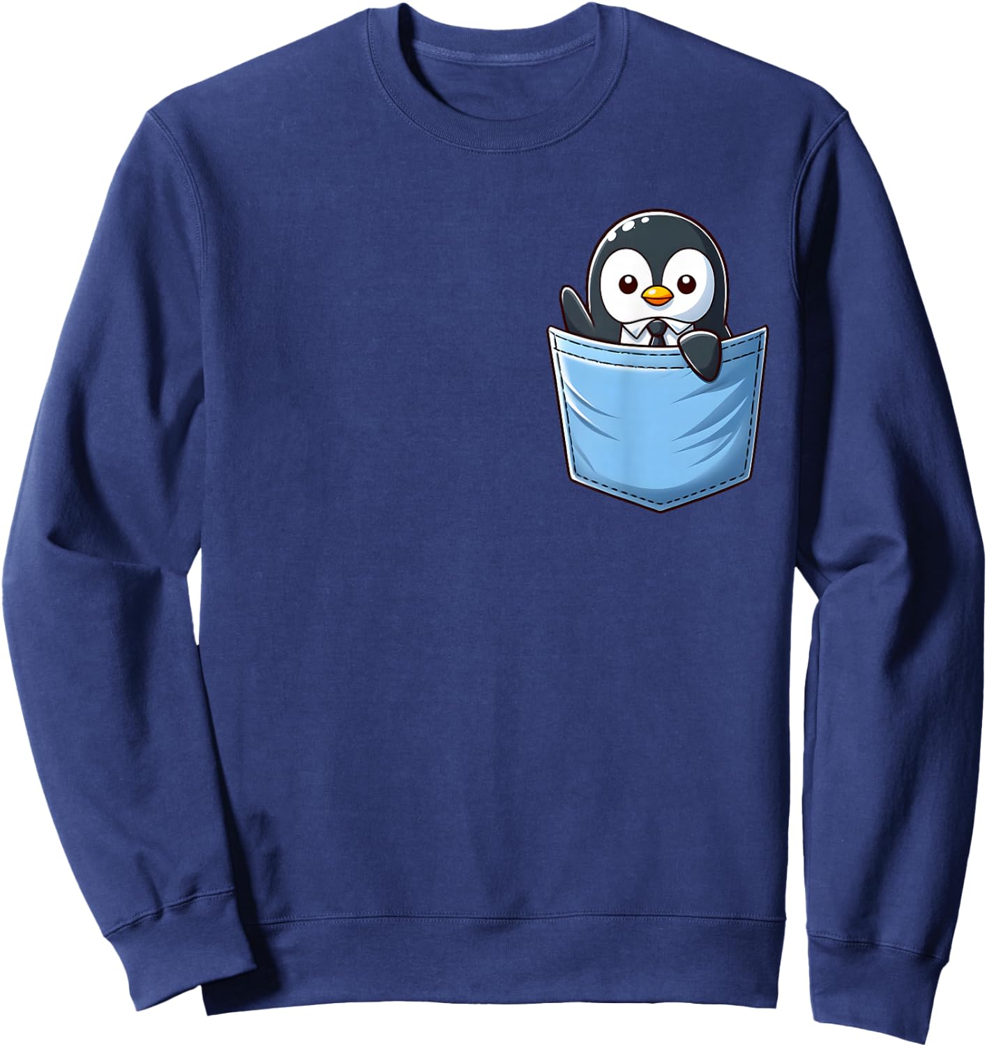 Adorable Penguin in Pocket for Kids, Boys, Girls, Women Sweatshirt - Sweatshirt | Navy
