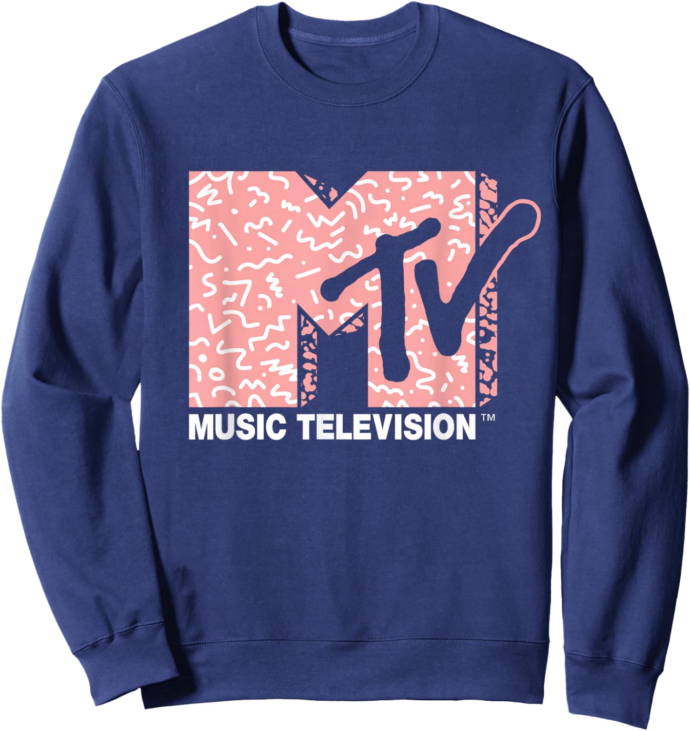 MTV - Memphis Style Pattern Fill Sweatshirt - Sweatshirt | Navy