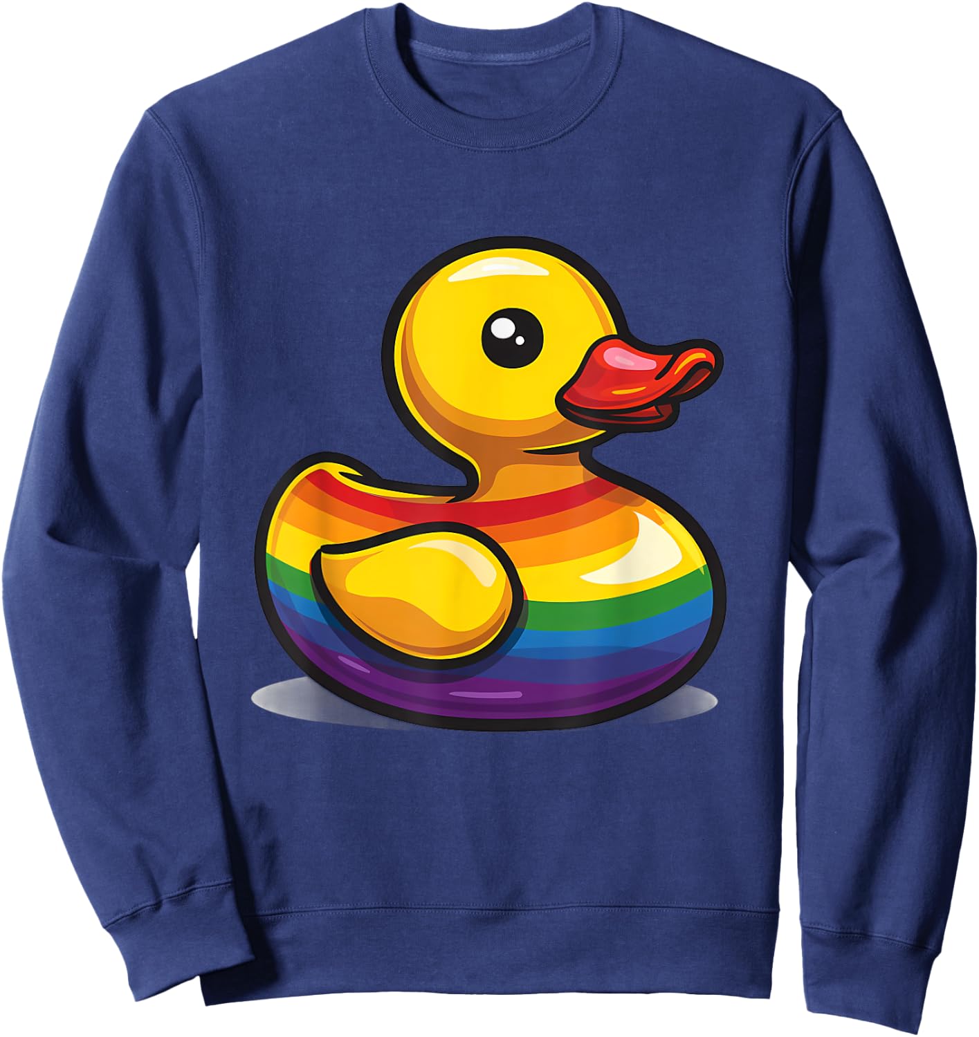 LGBT Rubber Duck Rainbow LGBTQ Gay Pride Month Lesbian Pride Sweatshirt - Sweatshirt | Navy