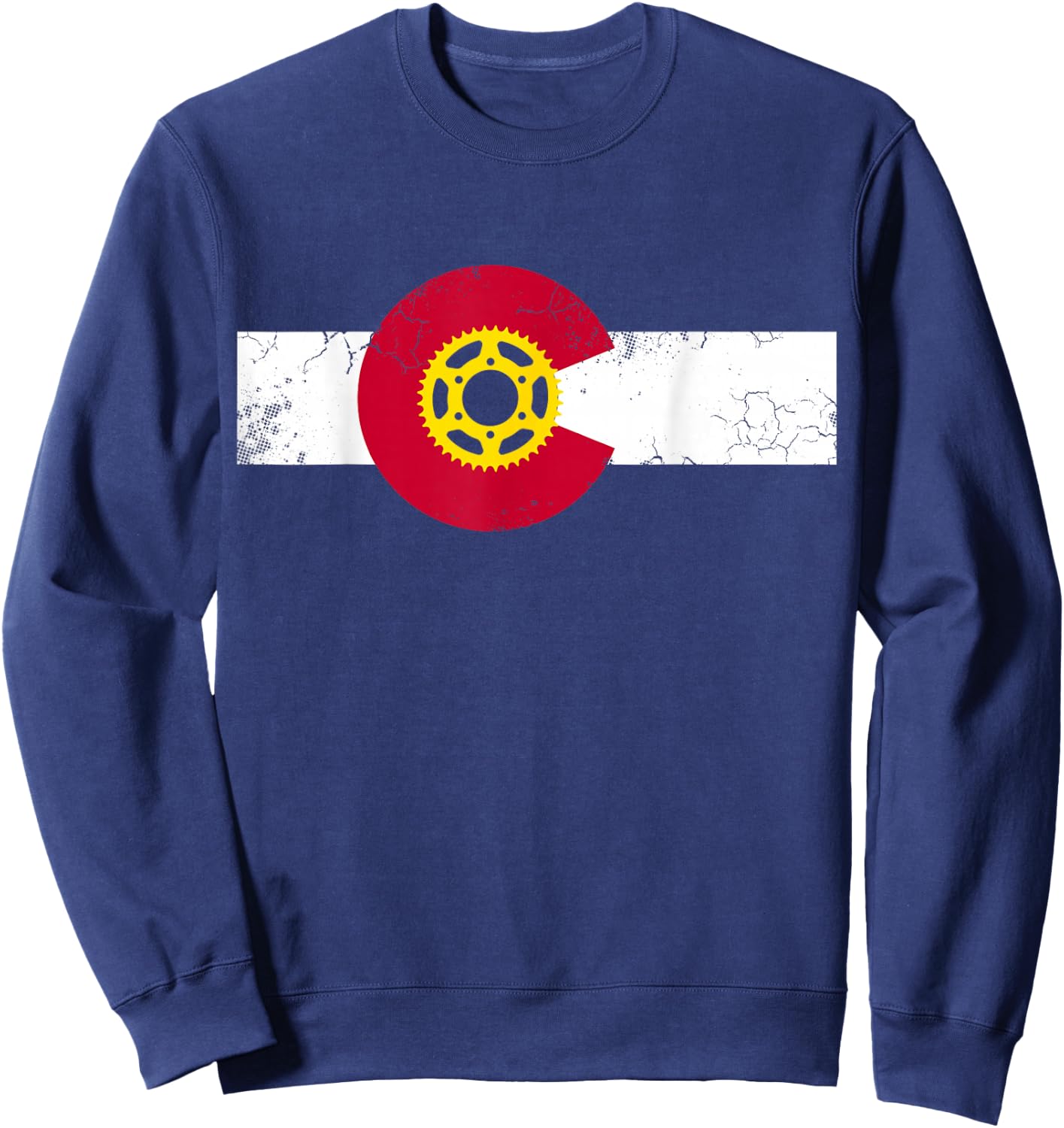 Colorado Flag Mountain Bike Cycling Riding Biking Cyclist Sweatshirt - Sweatshirt | Navy