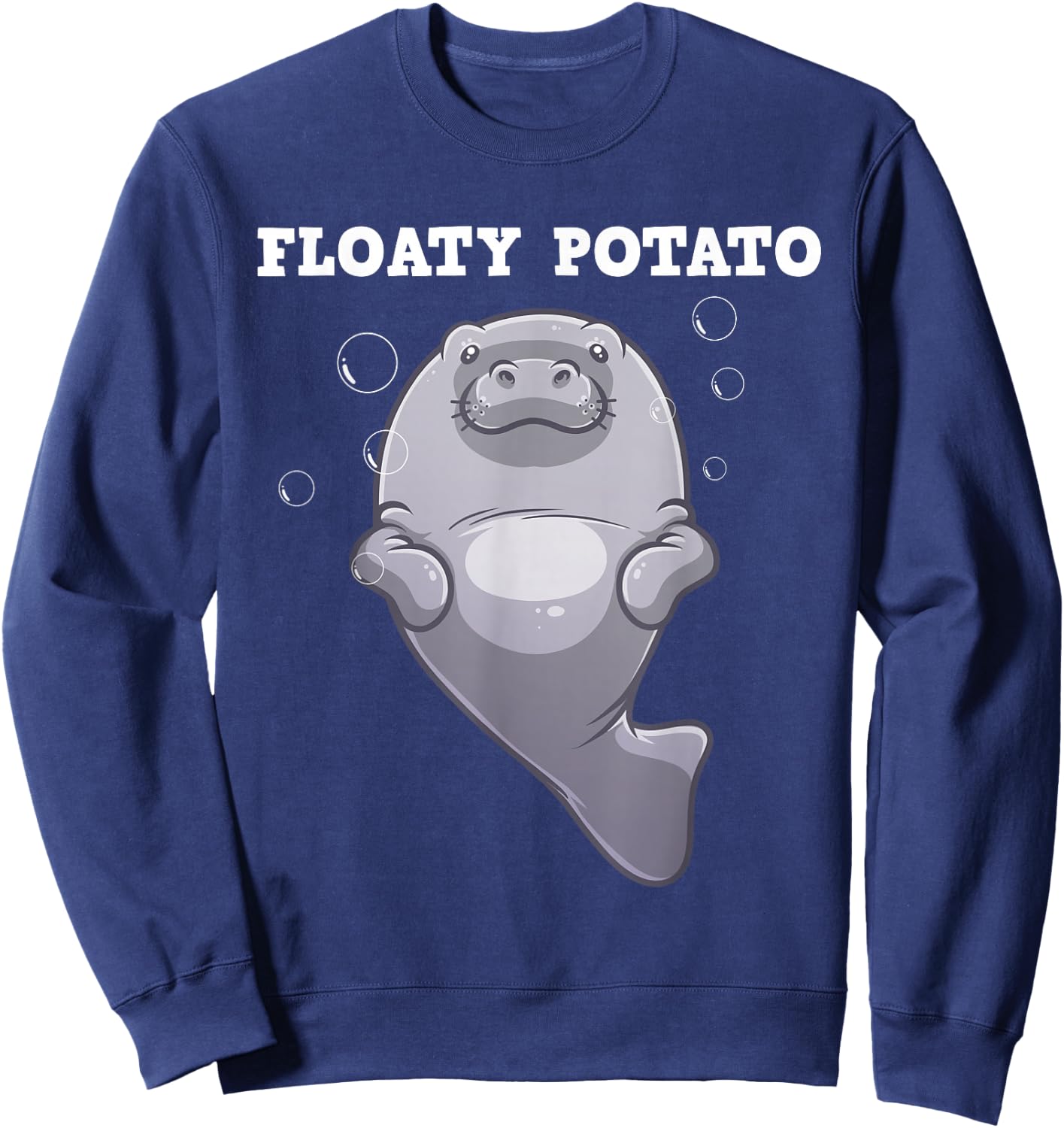 Cute Manatee Art Women Manatee Aquatic Animal Lover Sweatshirt - Sweatshirt | Navy