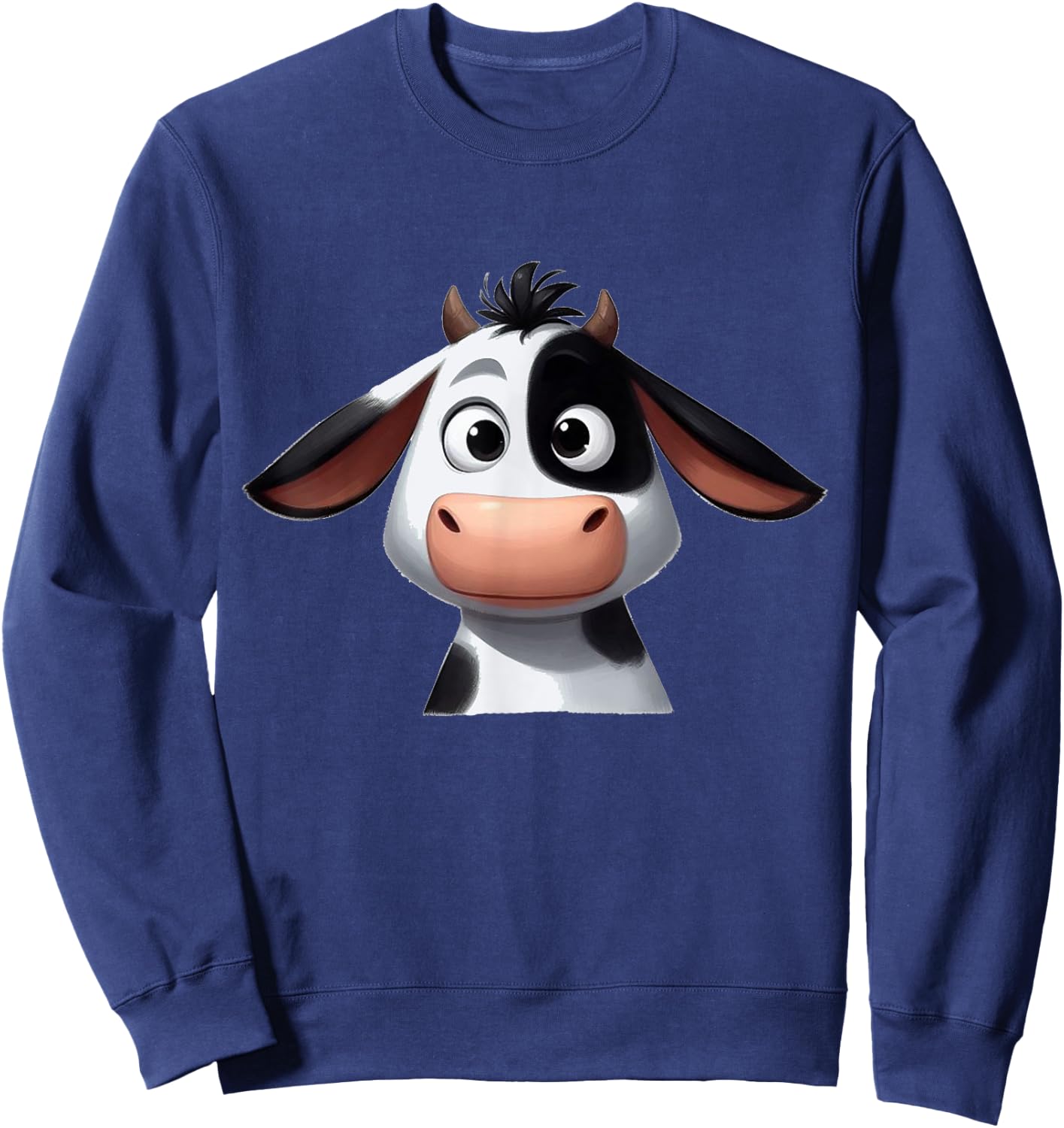 Kuh lustig süß niedlich Comic Cartoon Kühe Tiere , black Sweatshirt - Sweatshirt | Navy
