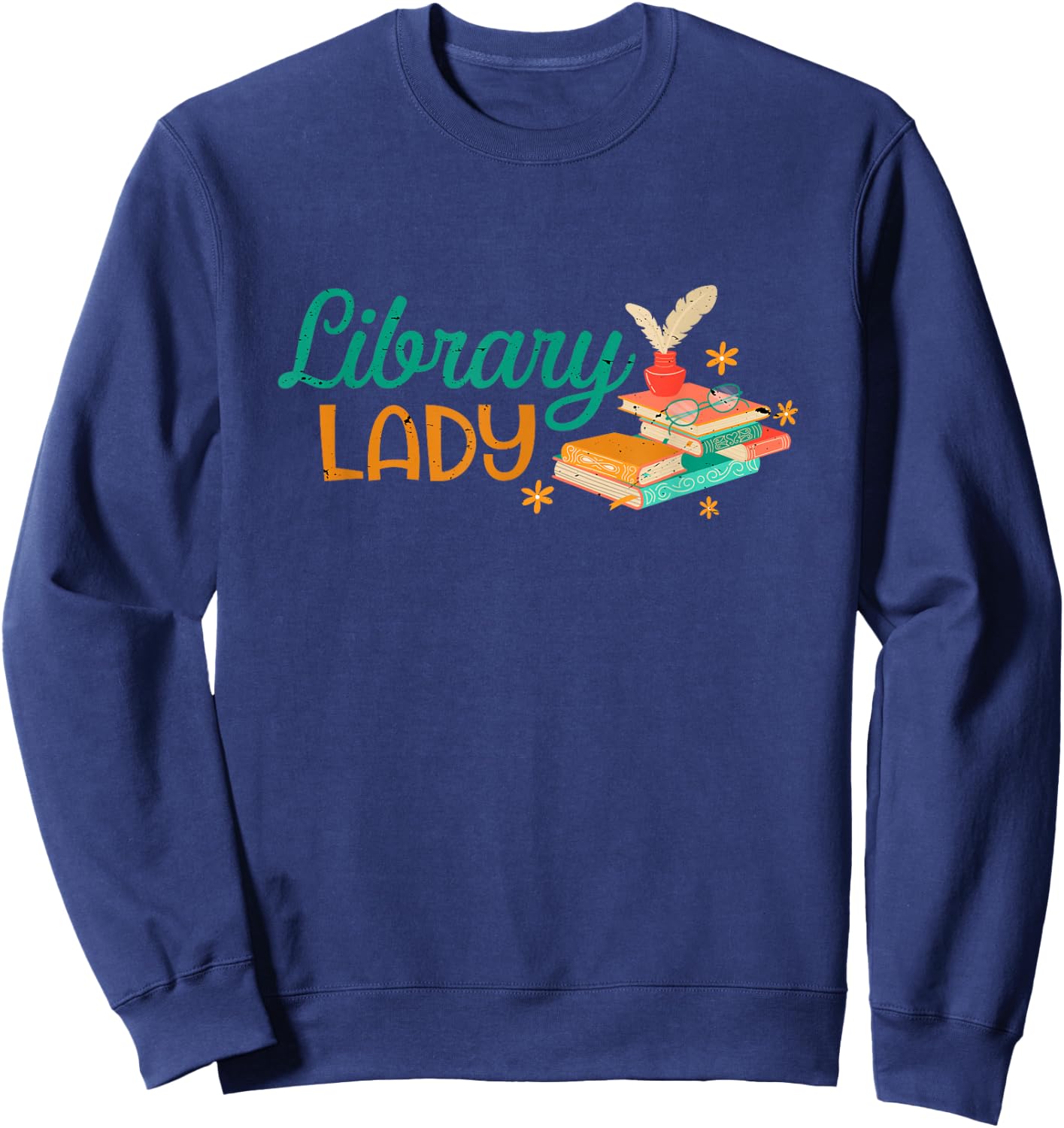Library Carin Library Reader Book Worm Sweatshirt - Sweatshirt | Navy