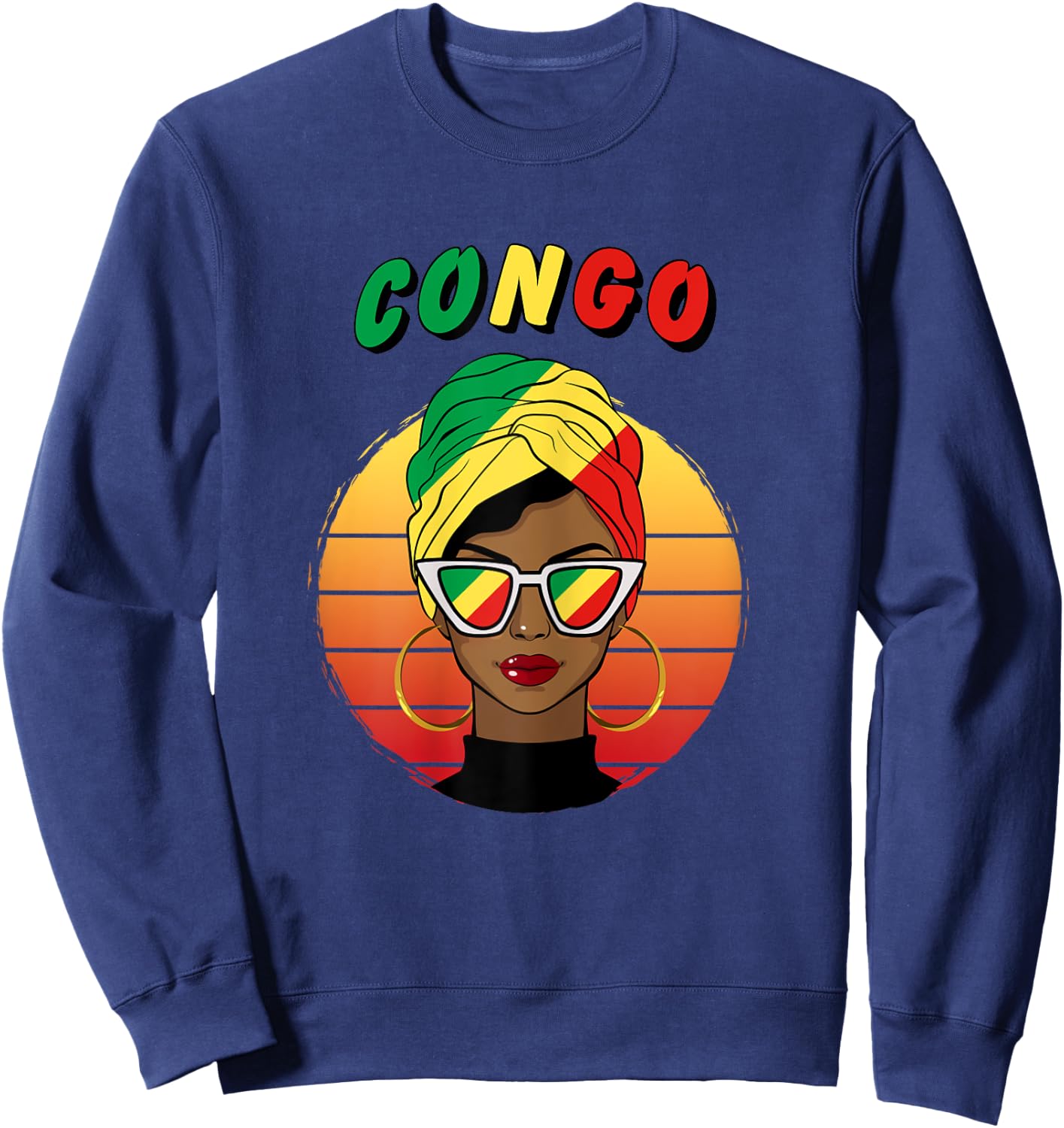 Congo, flag of Congo, girl and woman of Congo Sweatshirt - Sweatshirt | Navy