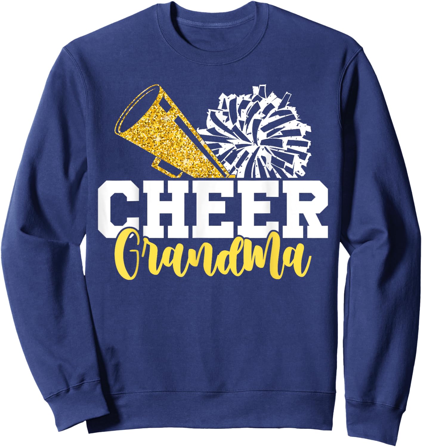Cheer Grandma Hearts Cheerleading Grandmother Sweatshirt - Sweatshirt | Navy