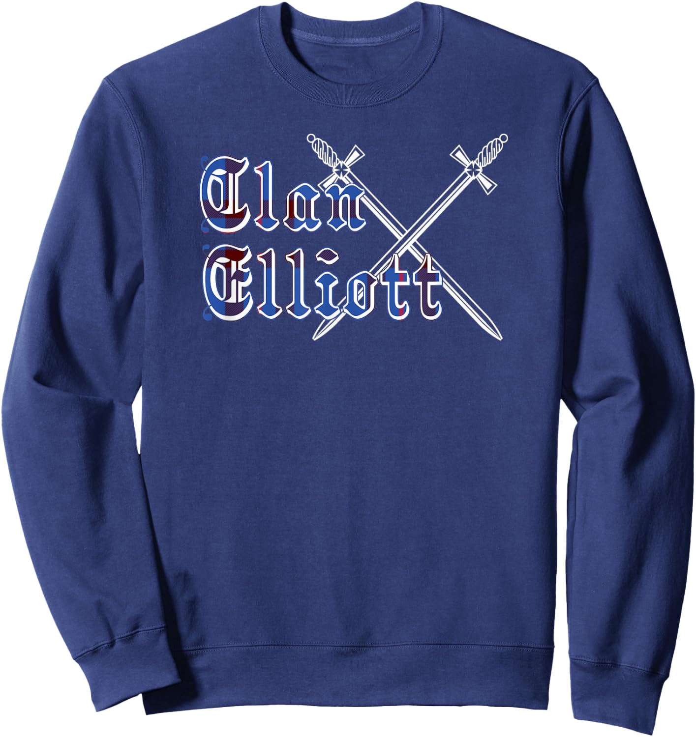 Clan Elliott surname last name Scottish Tartan Sweatshirt - Sweatshirt | Navy