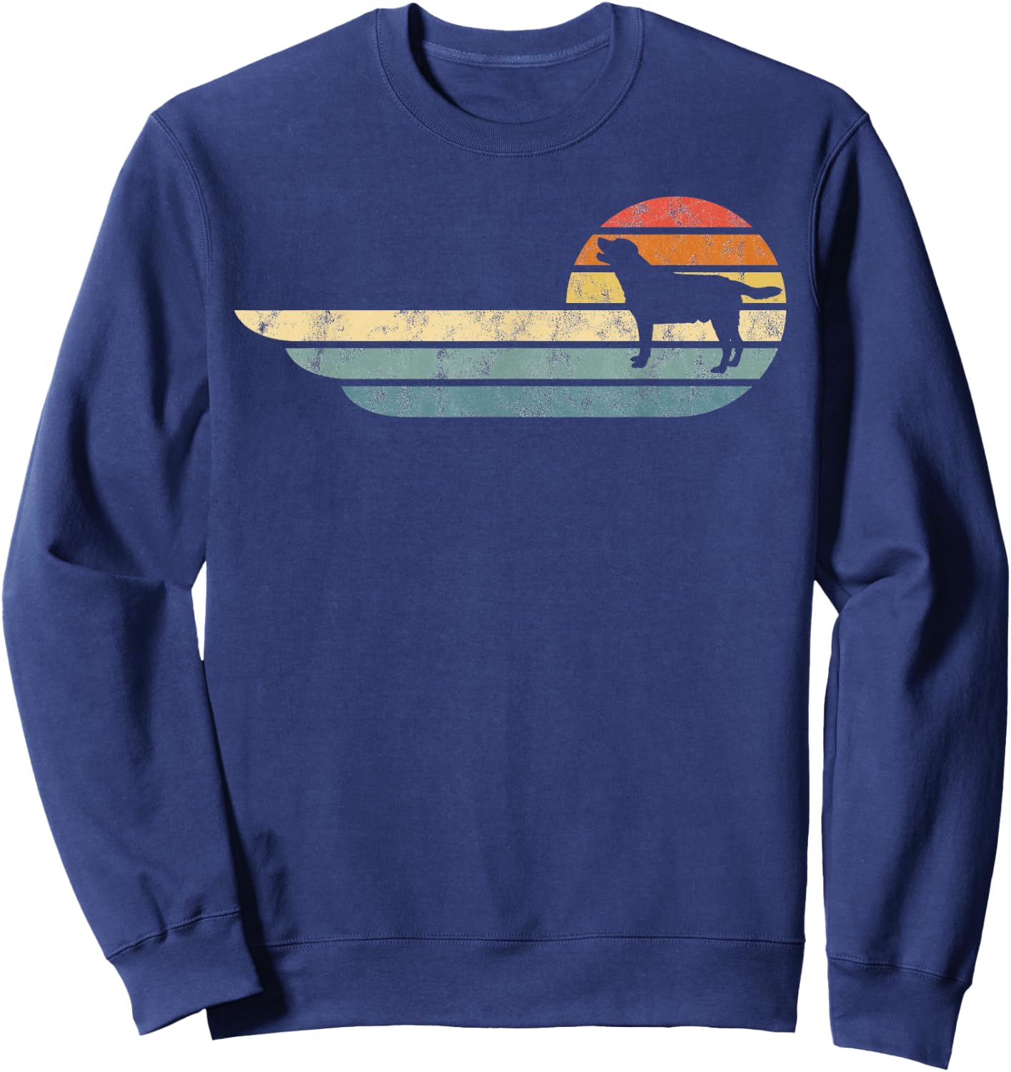 Retro Labrador Yellow Lab Golden Black Lab Chocolate Dad Mom Sweatshirt - Sweatshirt | Navy